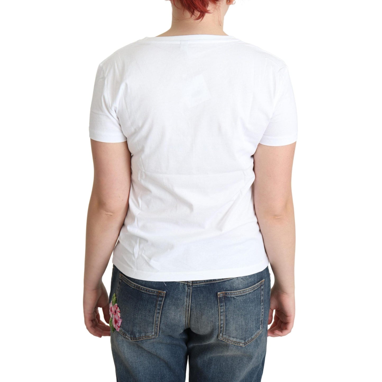 White Cotton Come Play 4 Us Print Tops T-shirt