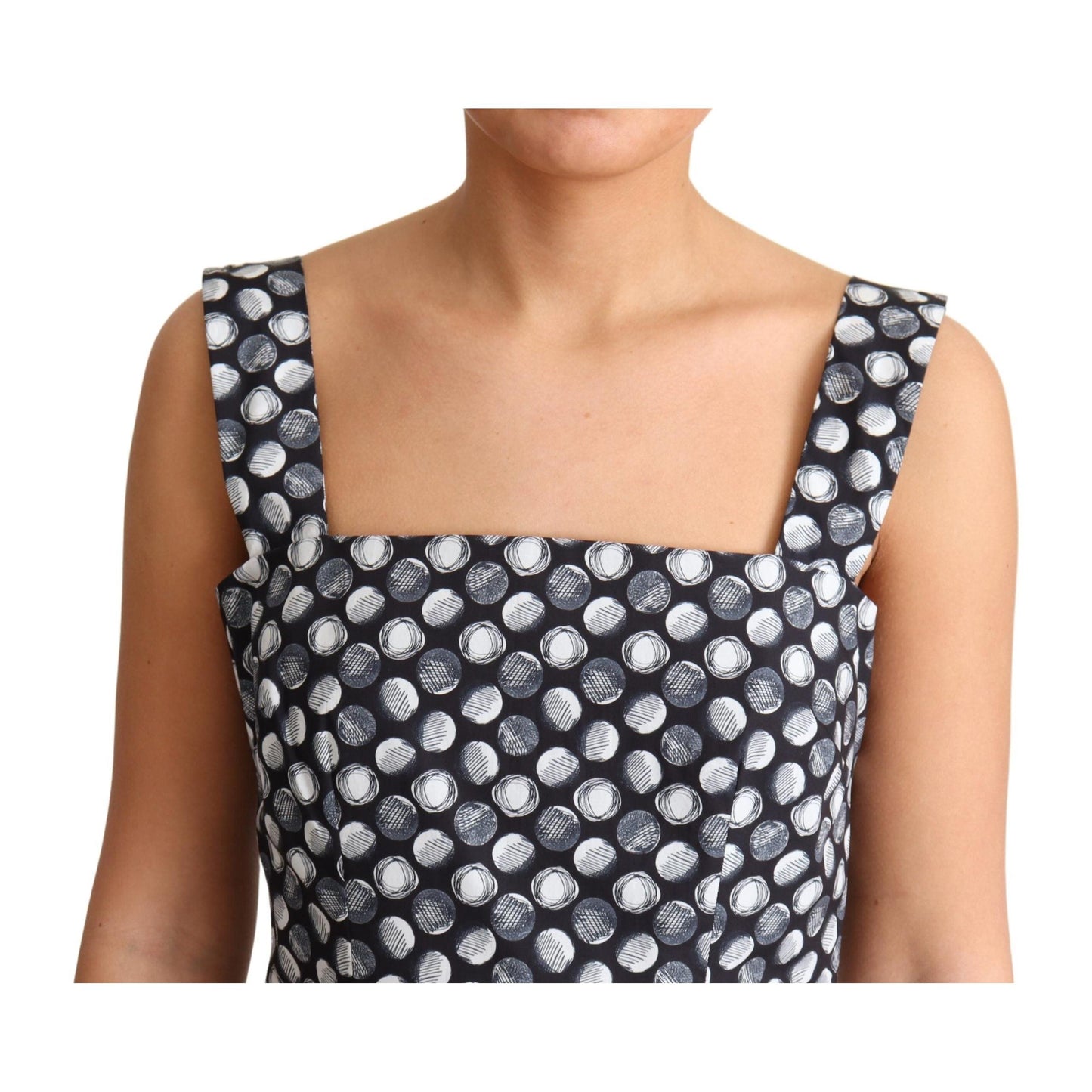 Blue Geometric Cotton A-Line Gown Dress