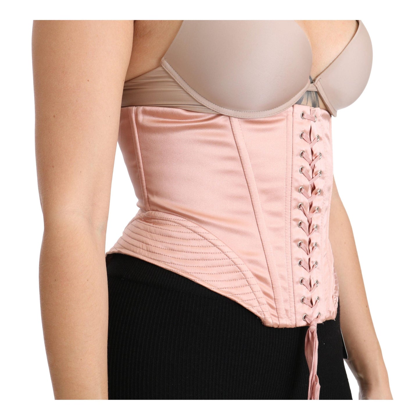 Silk Pink Corset Belt Stretch Waist Strap Top