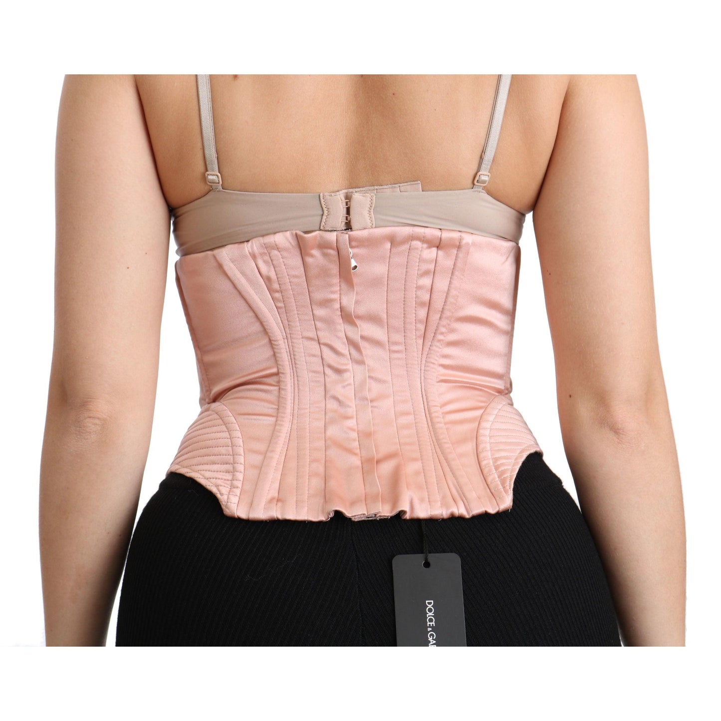 Silk Pink Corset Belt Stretch Waist Strap Top