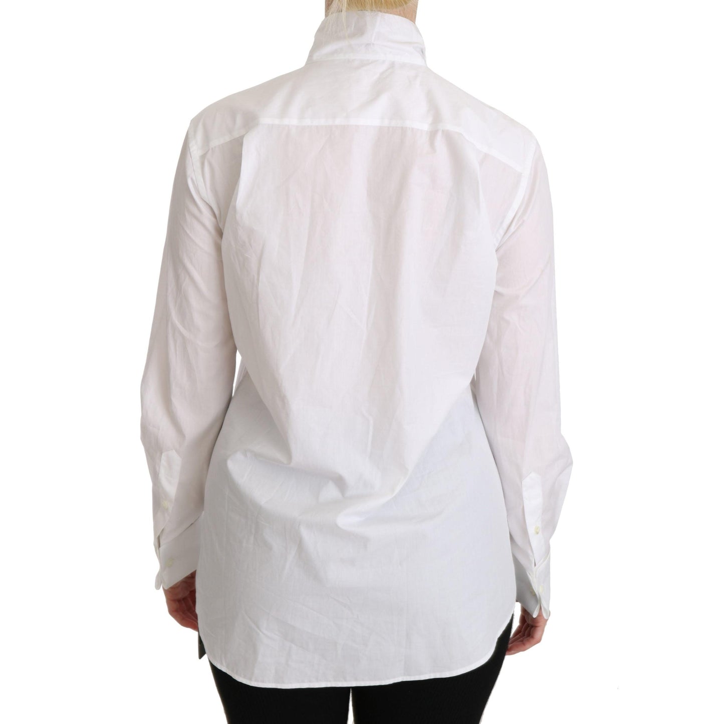 White Turtle Neck Long Sleeve Polo Shirt