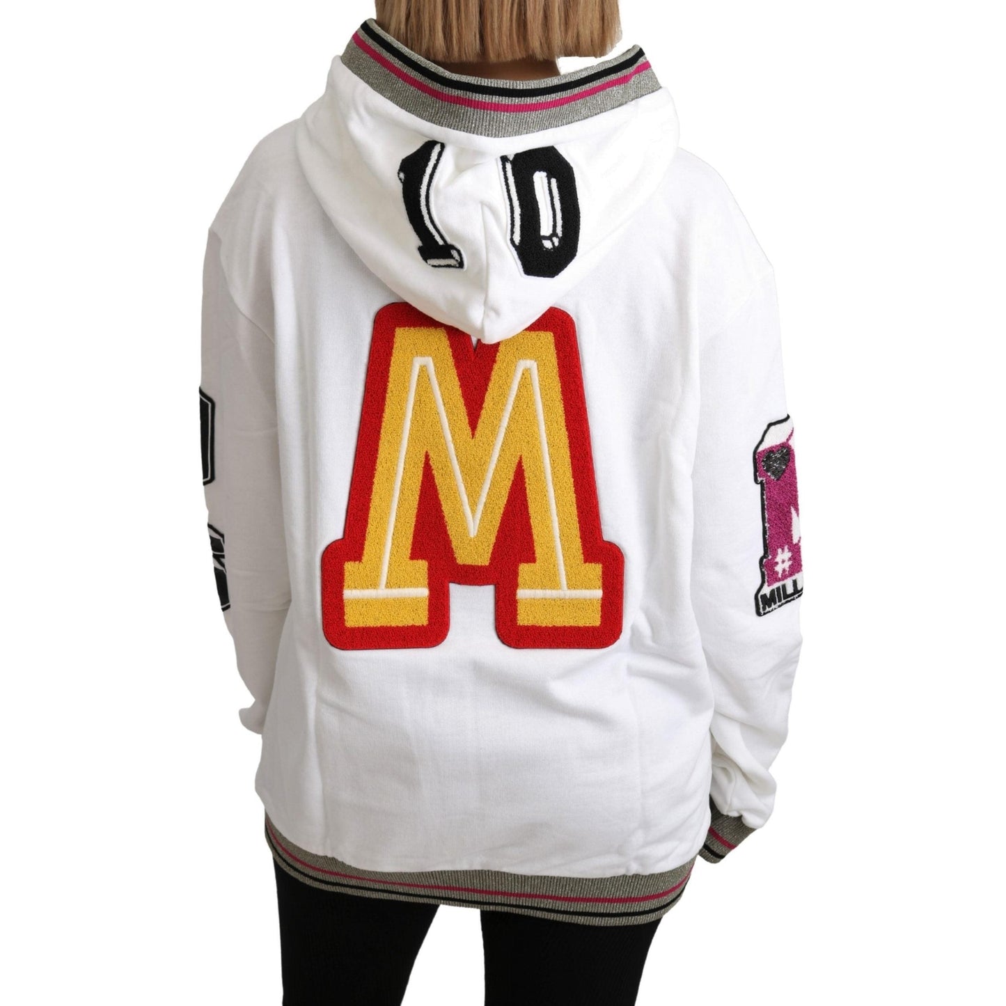 White Royal Club Hooded Crystal Sweater