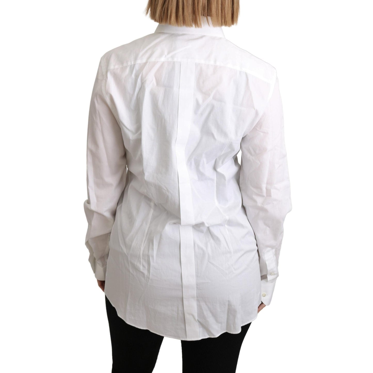 White Collared Formal Dress Shirt Cotton Top