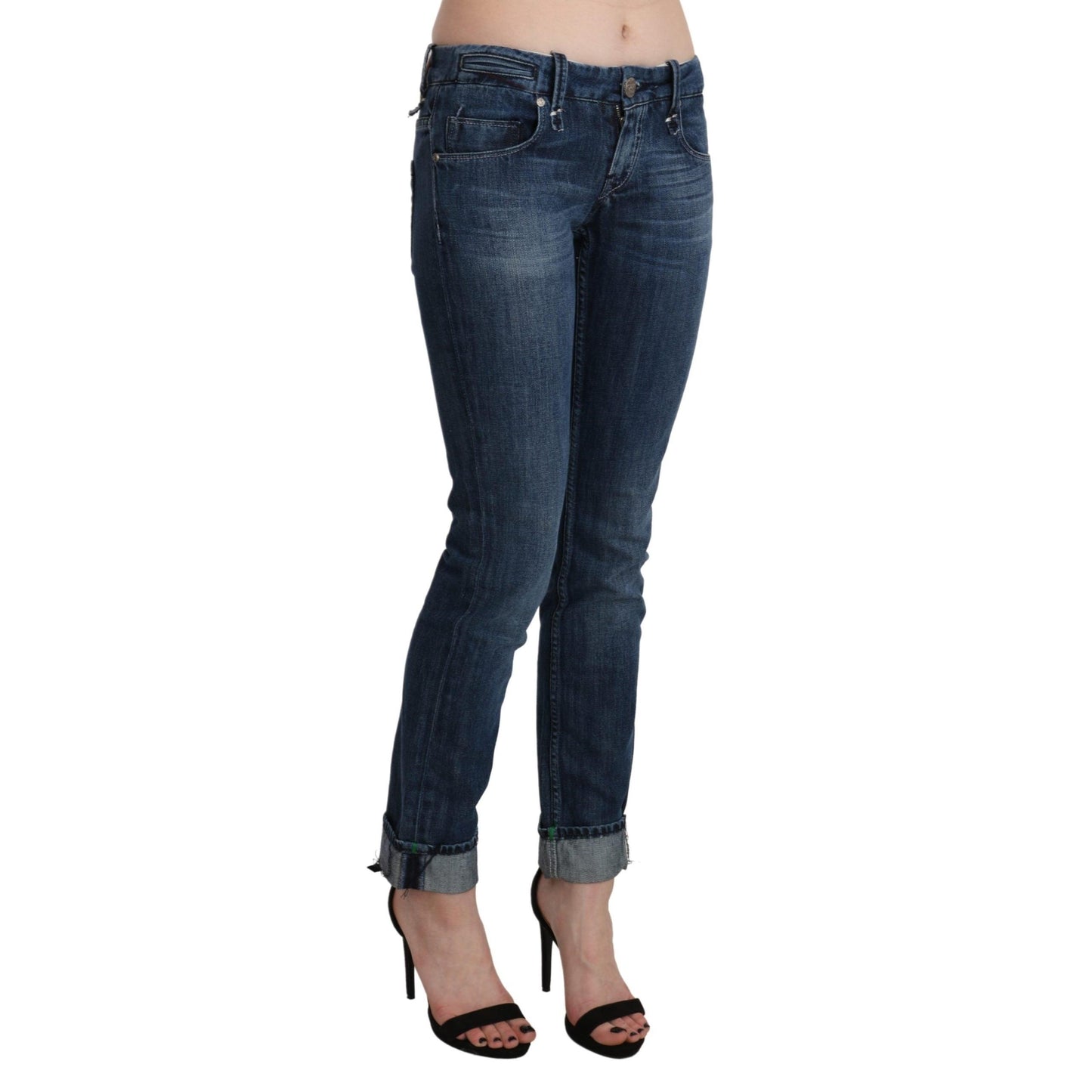 Blue Washed Low Waist Skinny Denim Trouser