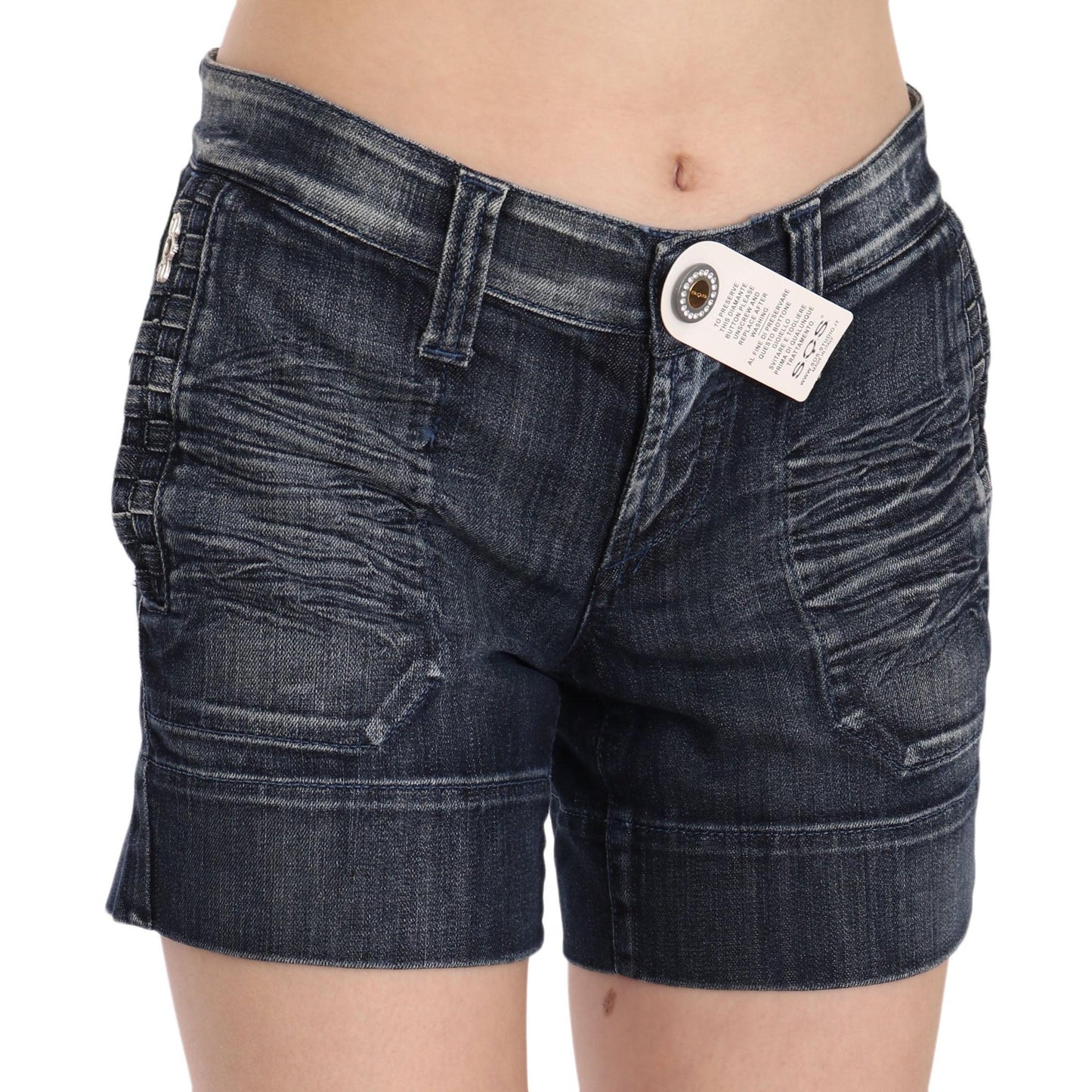 Blue Stretch Cotton Mini STUDIO Shorts