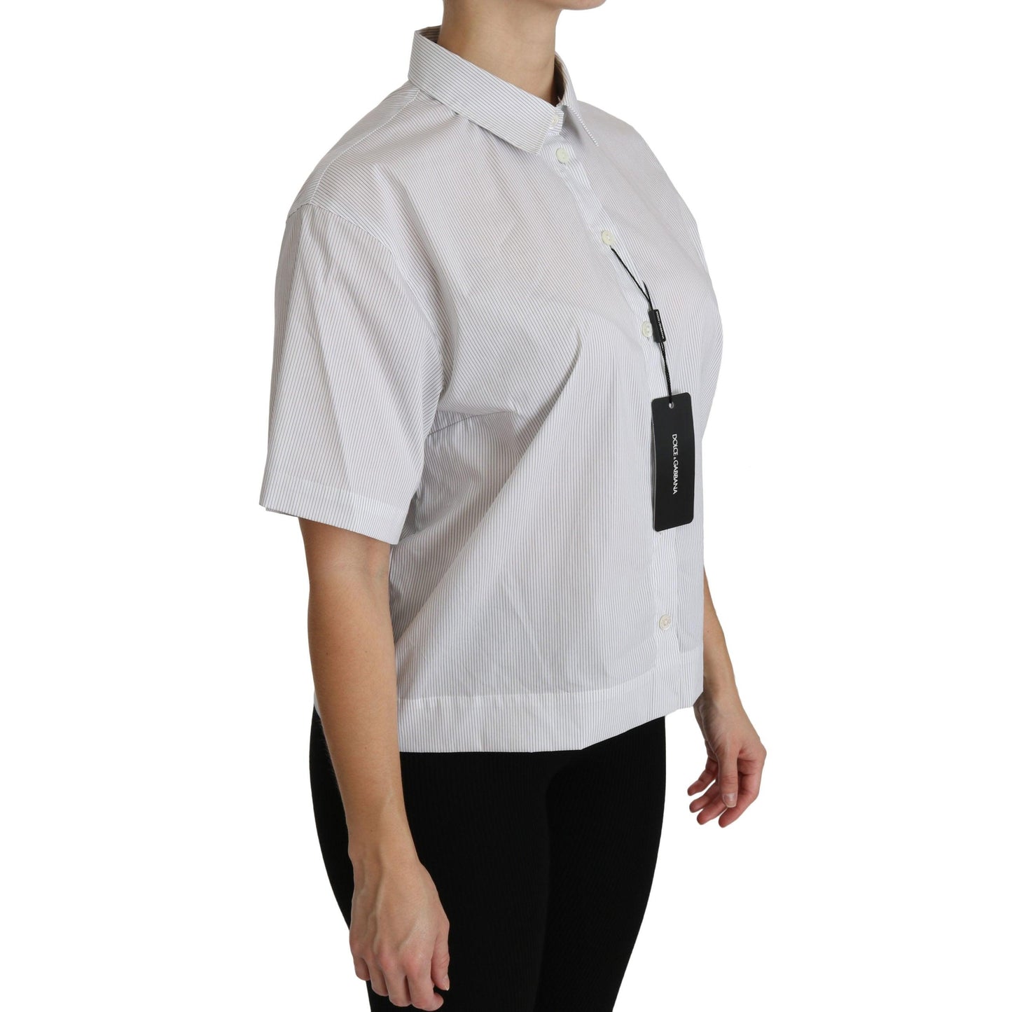 White Collared Short Sleeve Polo Shirt Top