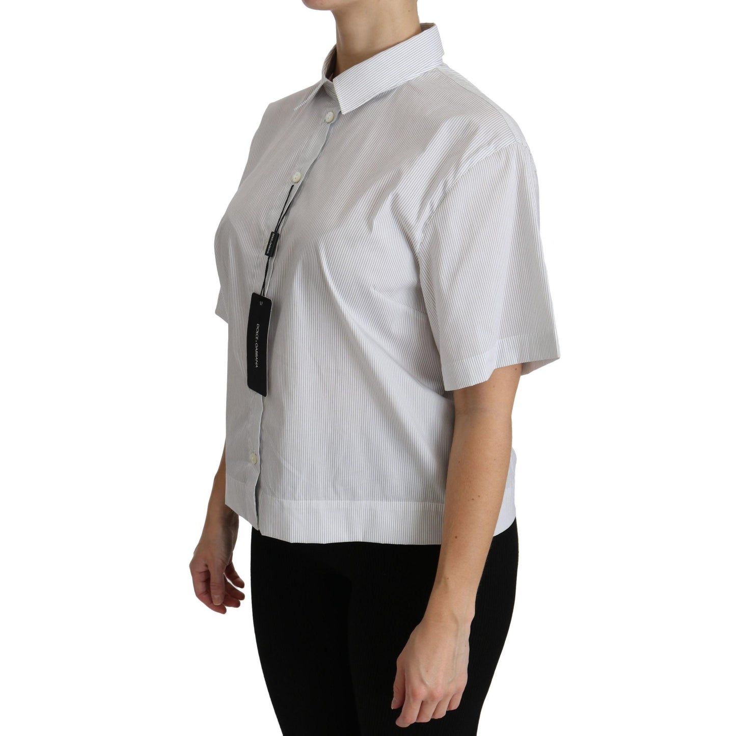 White Collared Short Sleeve Polo Shirt Top