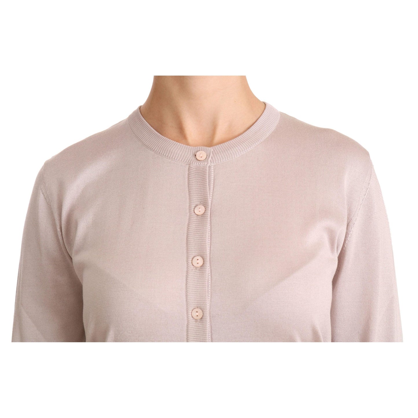 Silk Pink Long Sleeve Lace Top Sweater