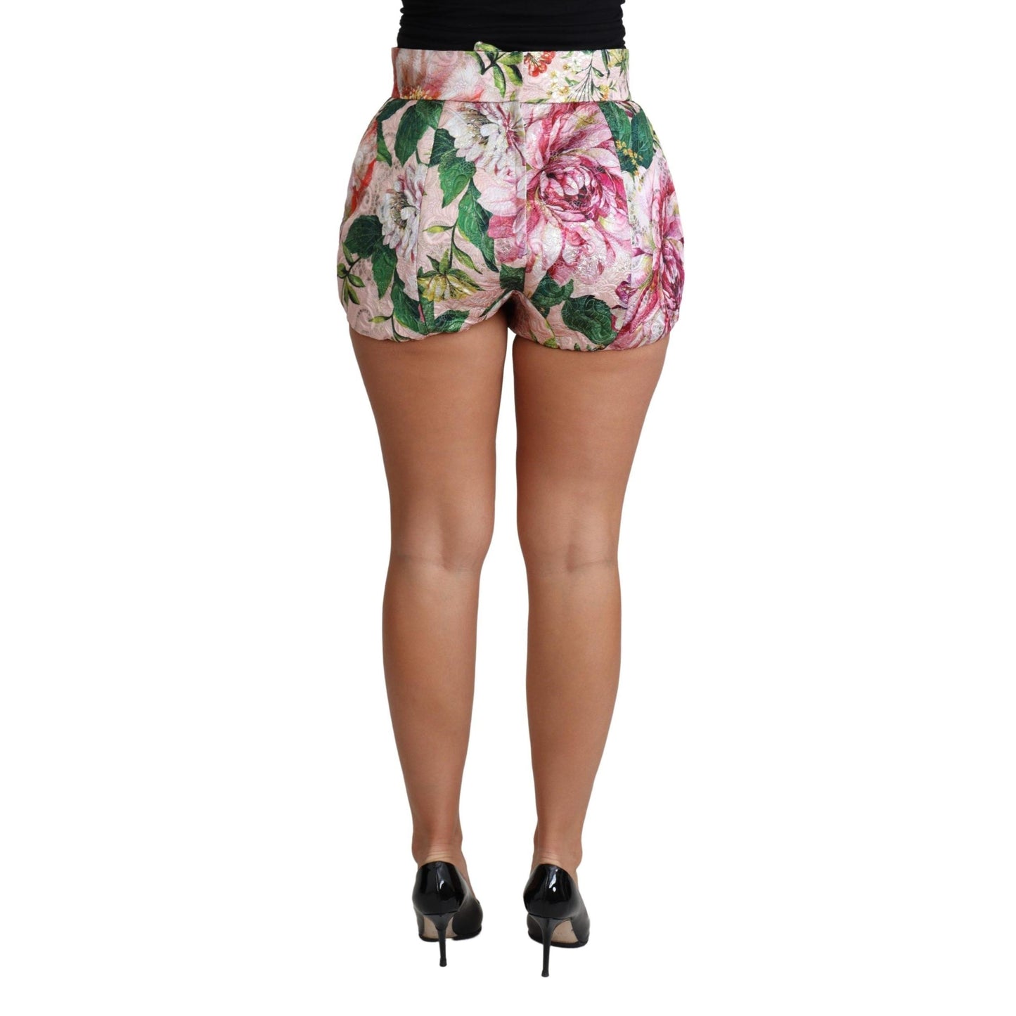 Pink Cotton Floral Print Hot Pants Short