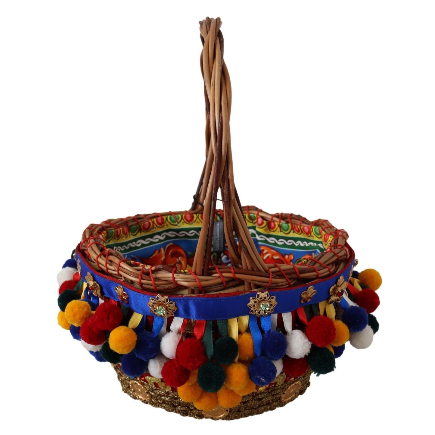 Multicolor Cotton Embellished Agnese Basket Tote Bag - coffeewithmee2