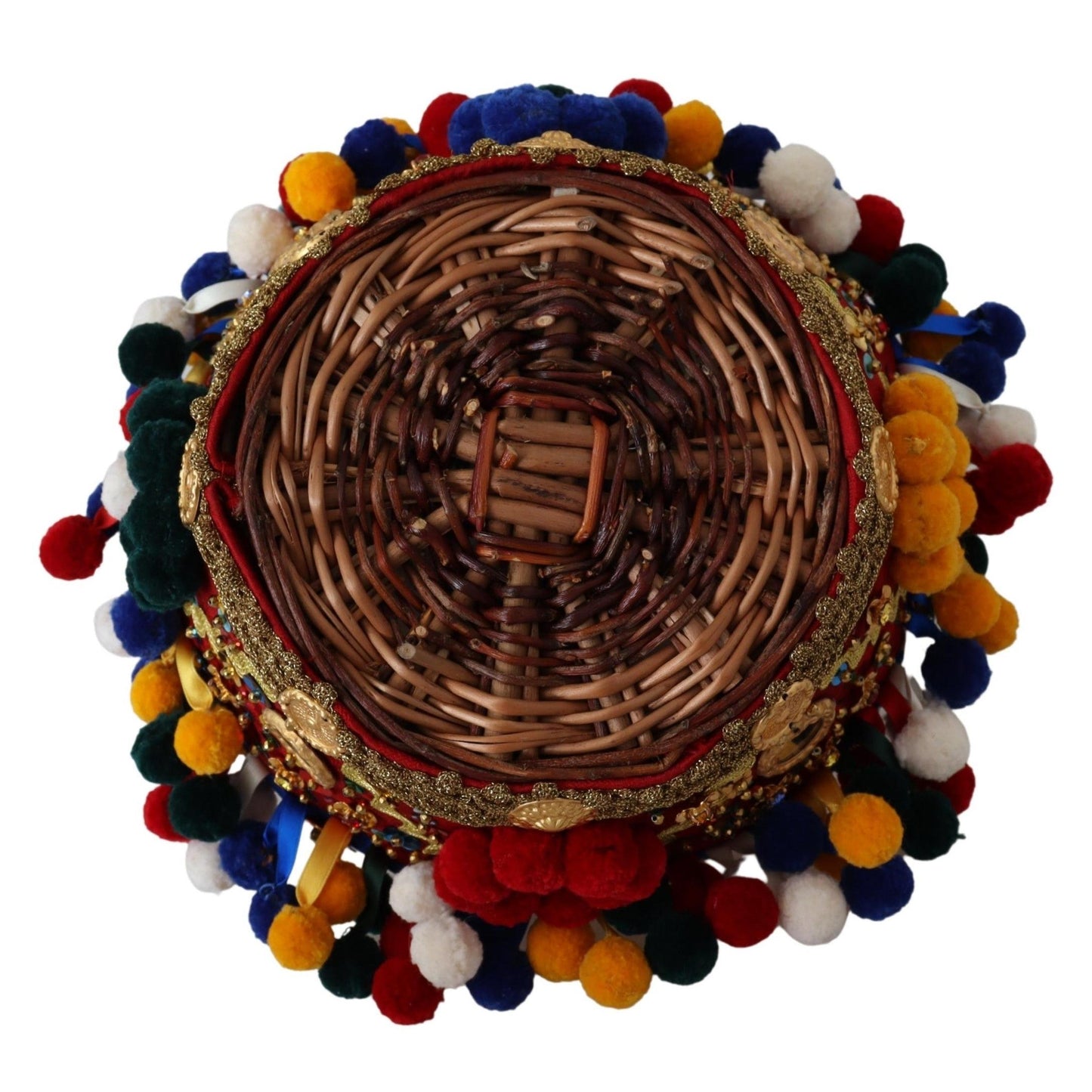 Multicolor Cotton Embellished Agnese Basket Tote Bag - coffeewithmee2
