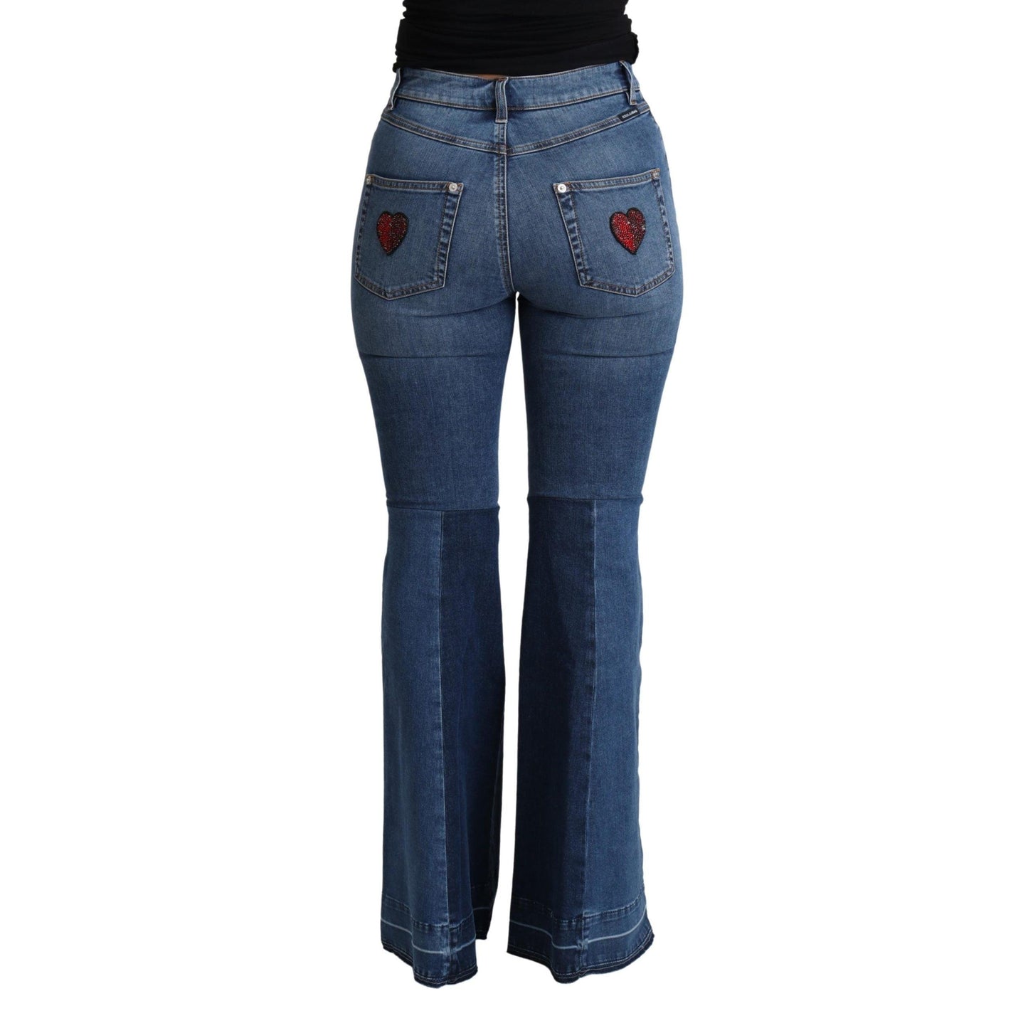 Blue Amore Patch Boot Cut Cotton Stretch Pant