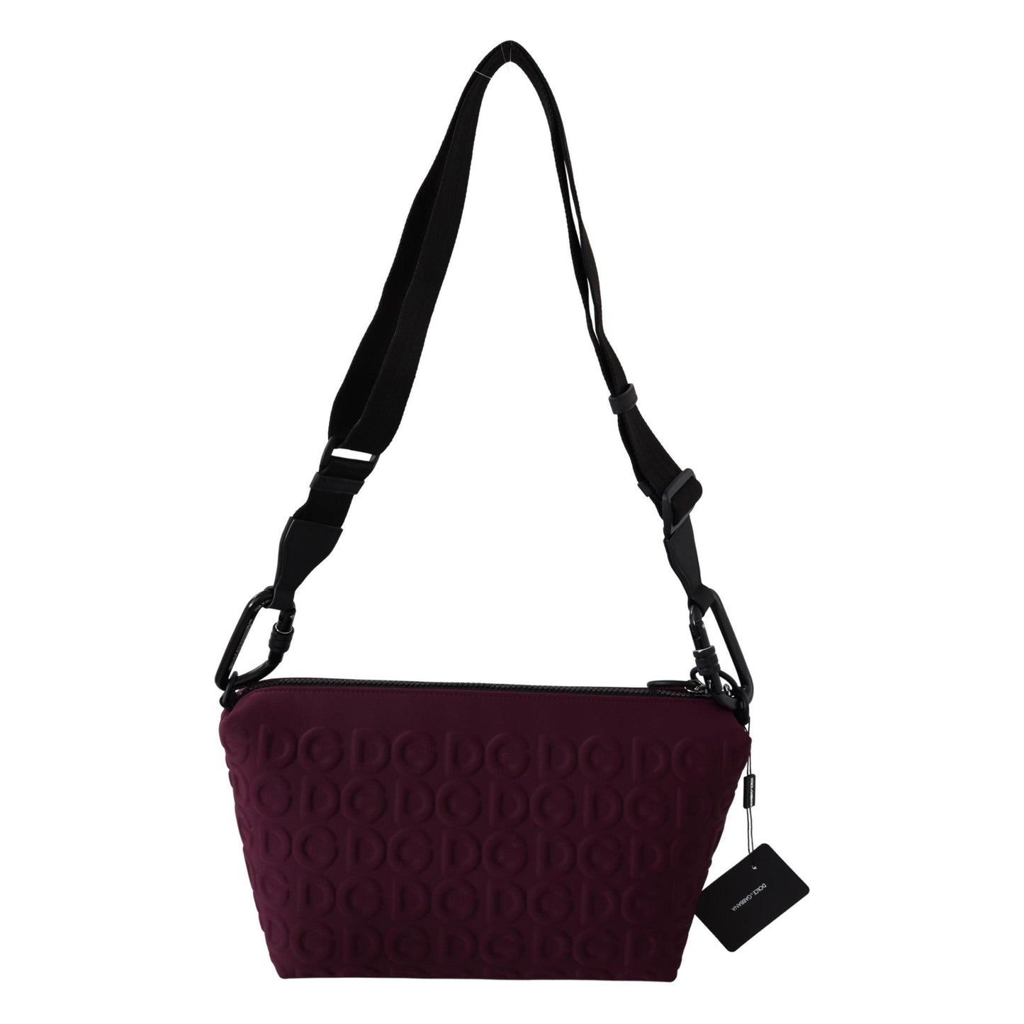 Maroon DG Logo Embossed Crossbody Neoprene Bag - coffeewithmee2