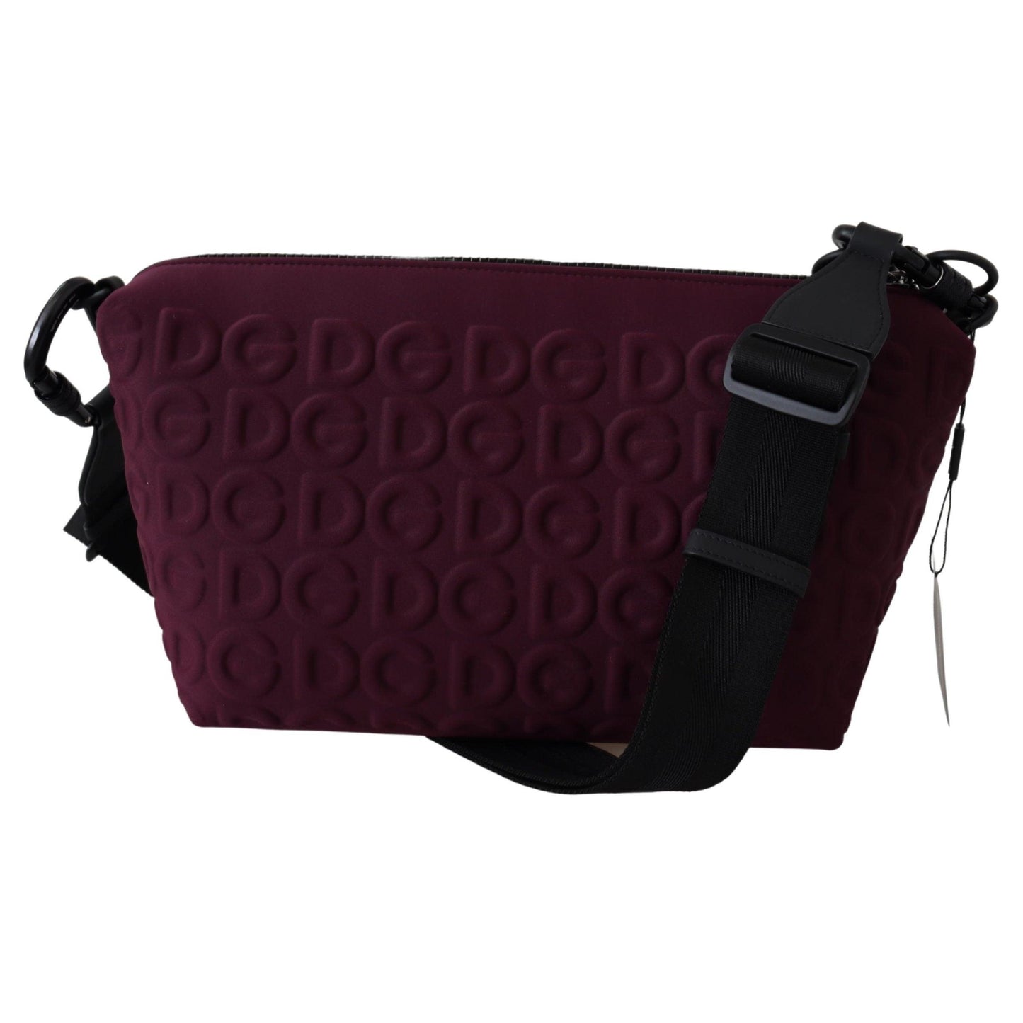 Maroon DG Logo Embossed Crossbody Neoprene Bag - coffeewithmee2