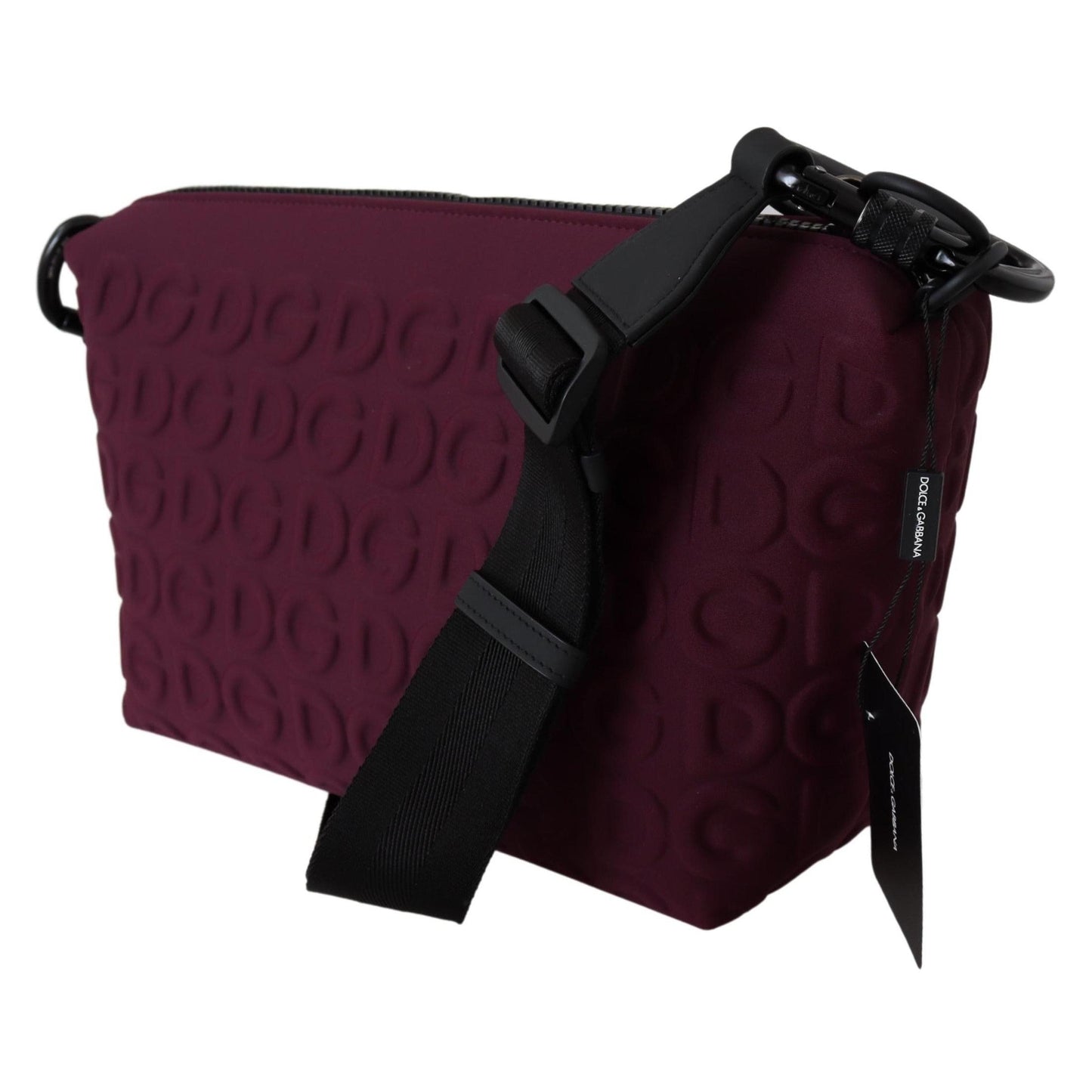 Maroon DG Logo Embossed Crossbody Neoprene Bag - coffeewithmee2