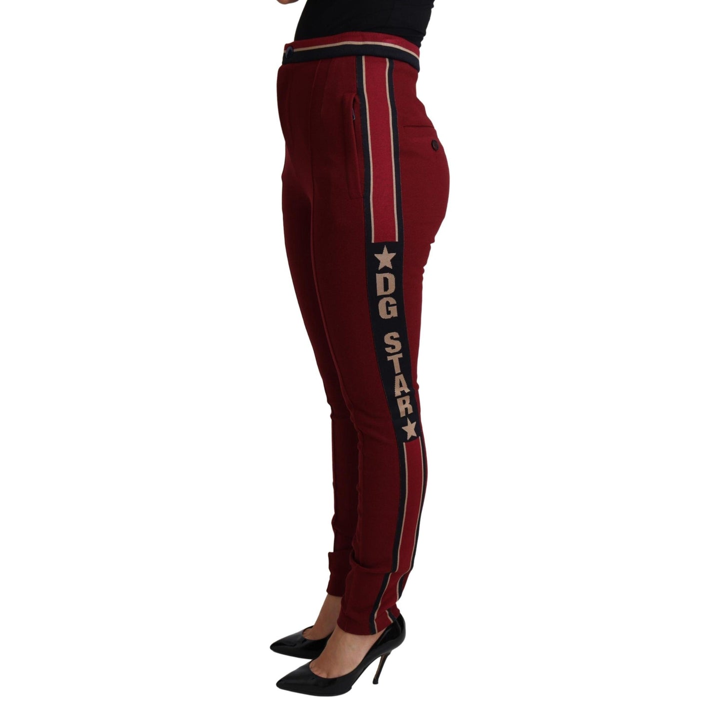 Red DG Star Striped Skinny Cotton Pant