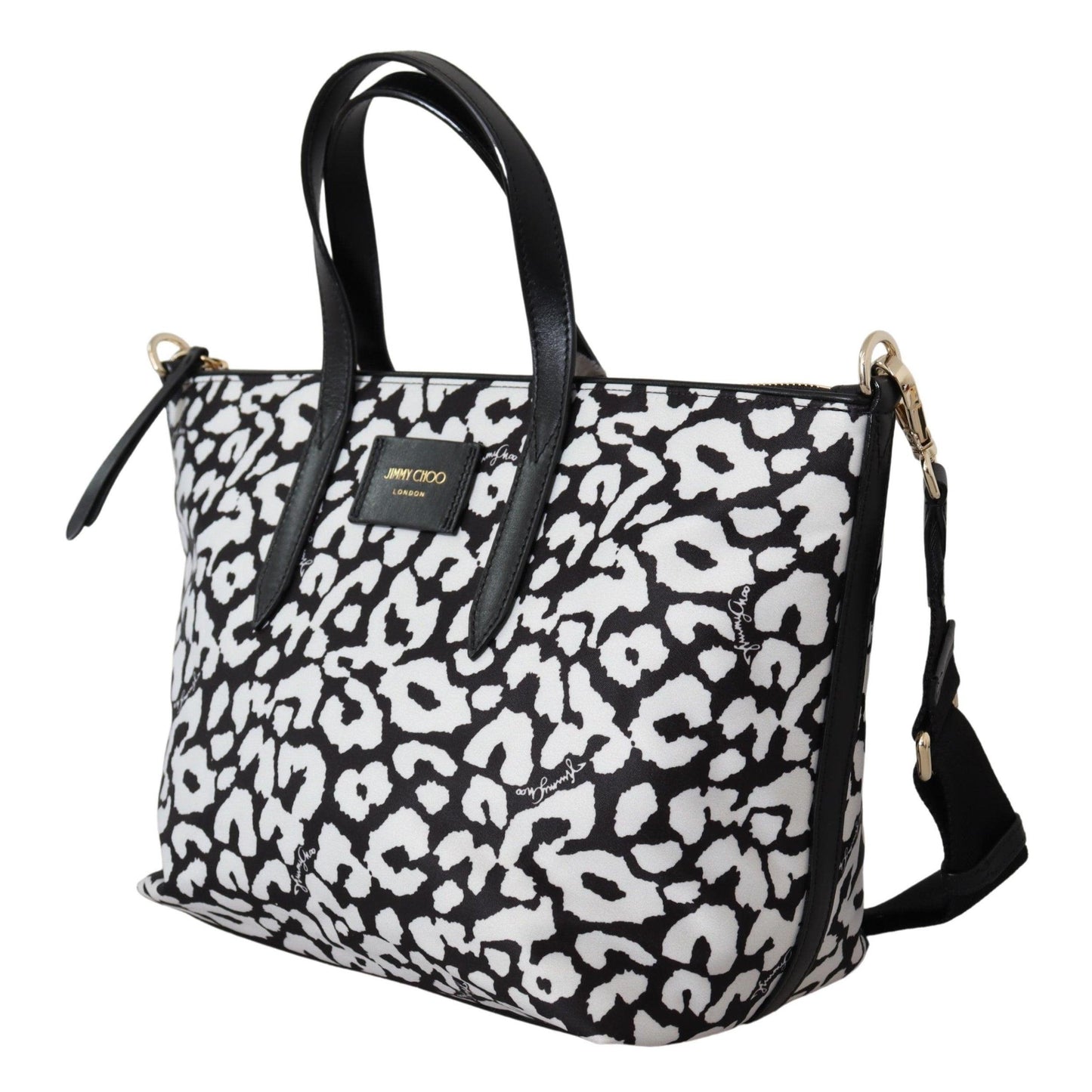 White & Black Nylon Candice Tote Shoulder Bag - coffeewithmee2