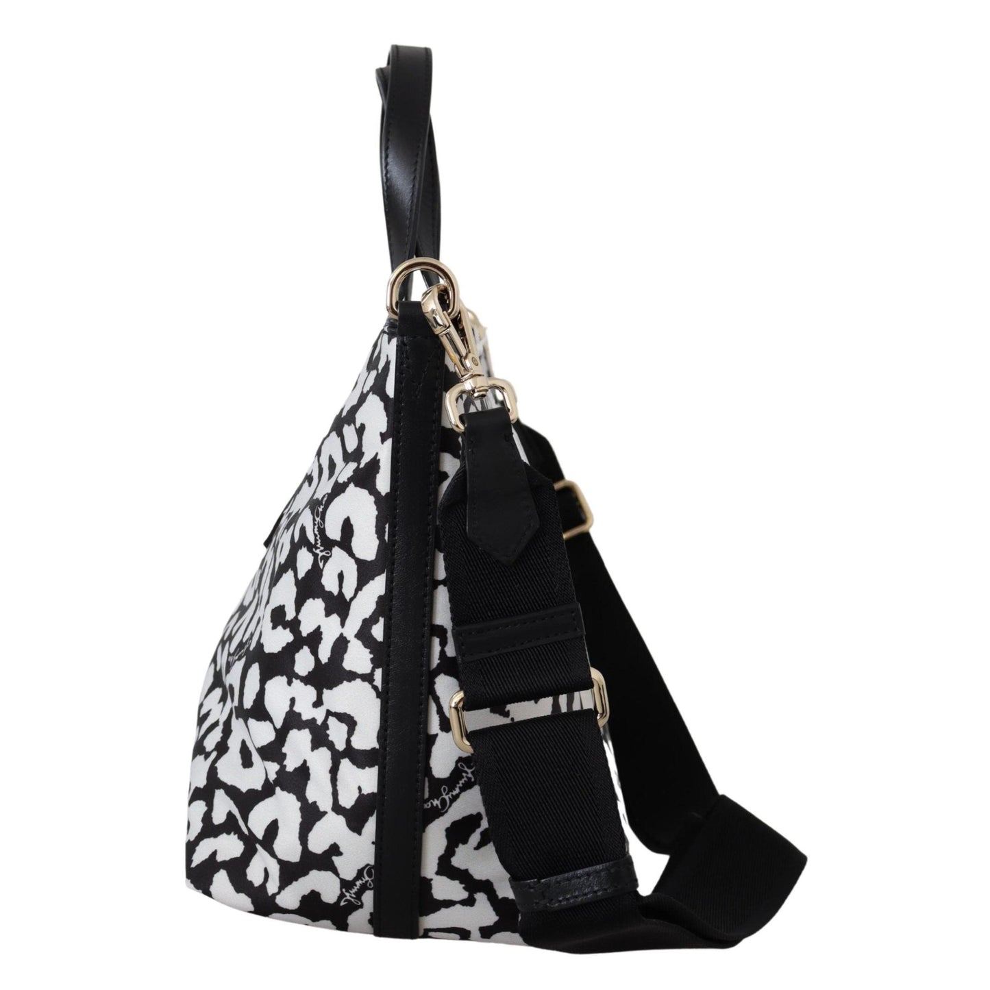 White & Black Nylon Candice Tote Shoulder Bag - coffeewithmee2