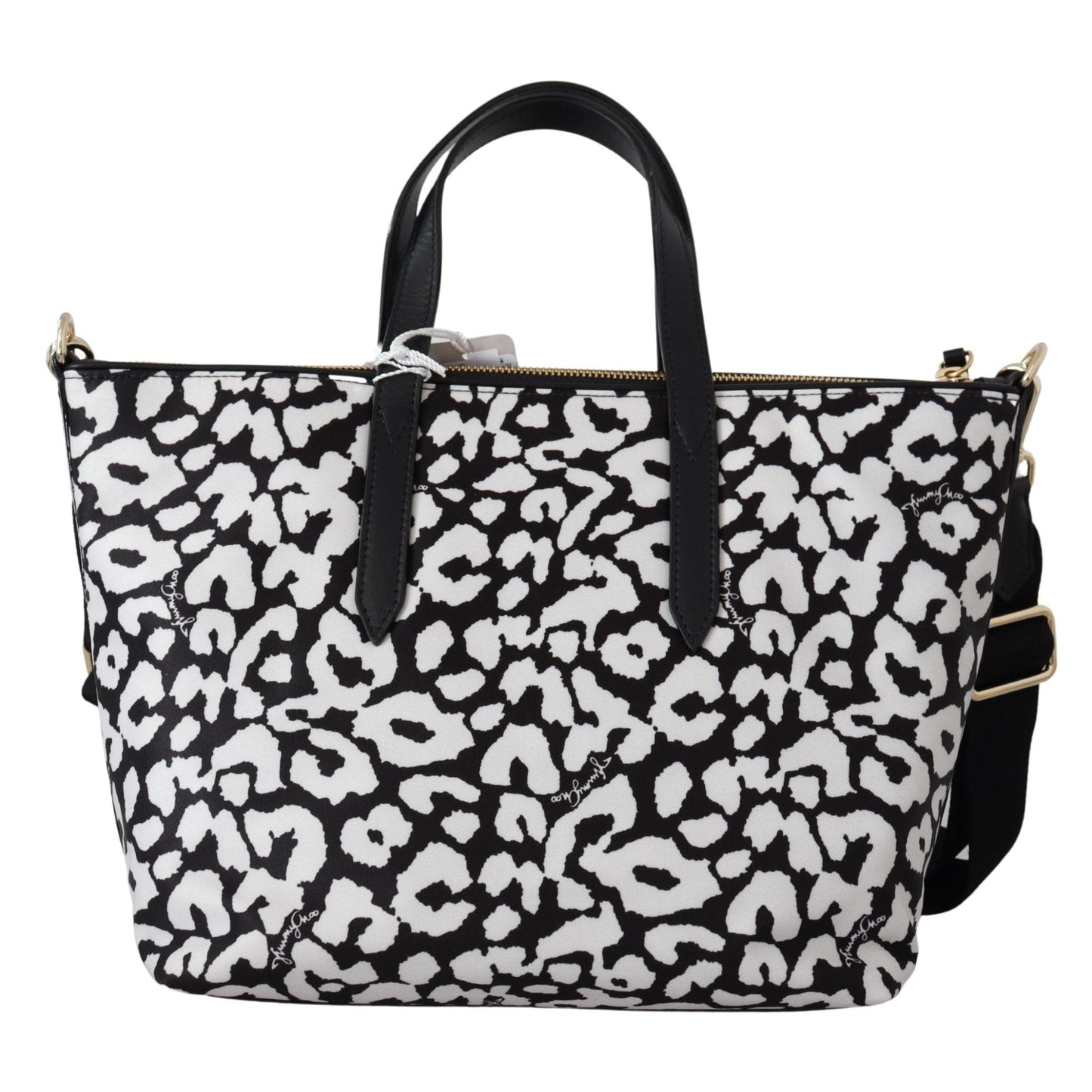 White & Black Nylon Candice Tote Shoulder Bag - coffeewithmee2
