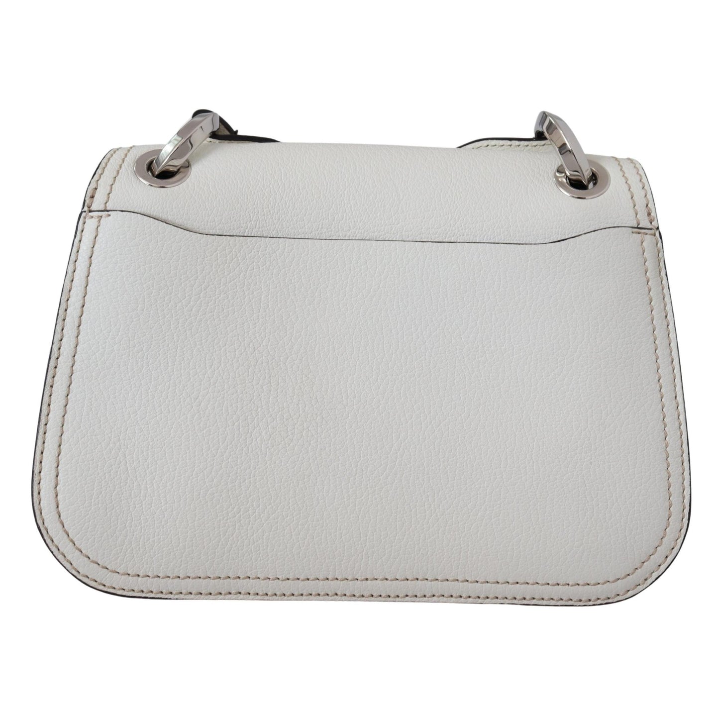 White Soft Grainy Leather Varenne Kdy Shoulder Bag - coffeewithmee2