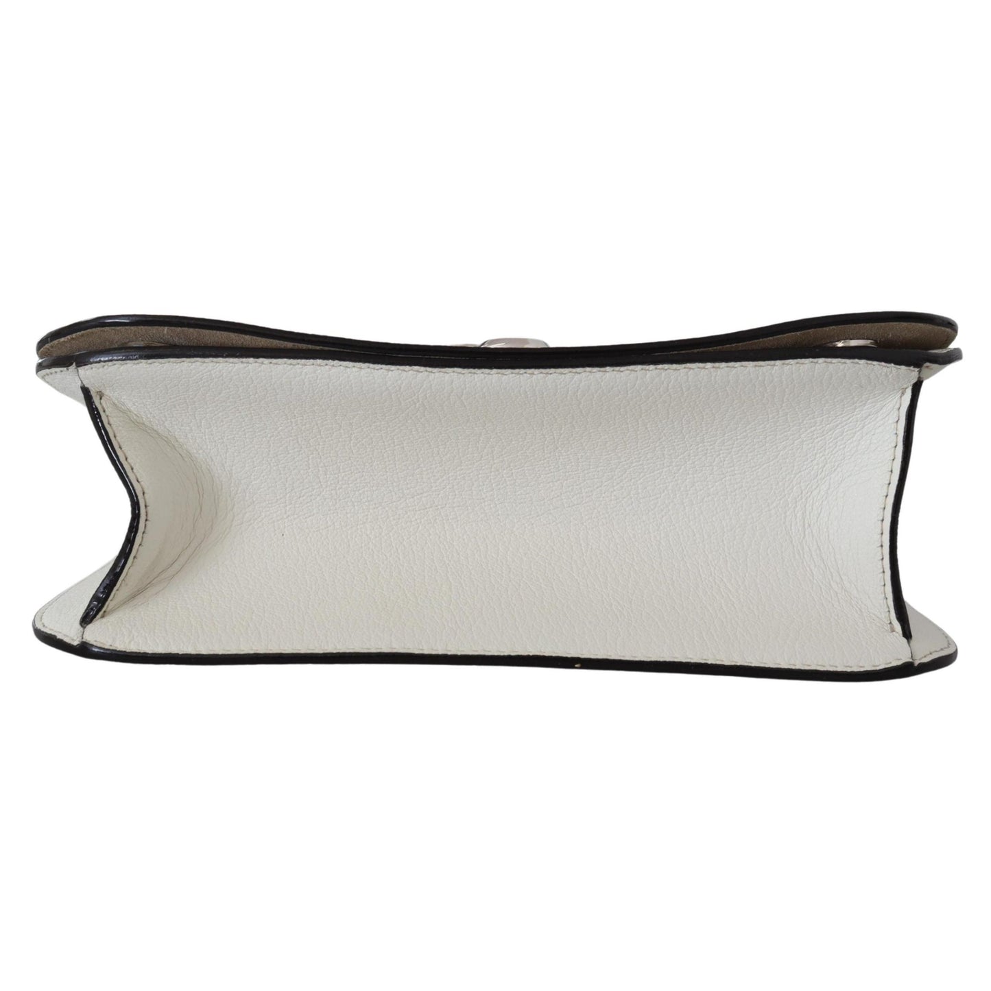 White Soft Grainy Leather Varenne Kdy Shoulder Bag - coffeewithmee2