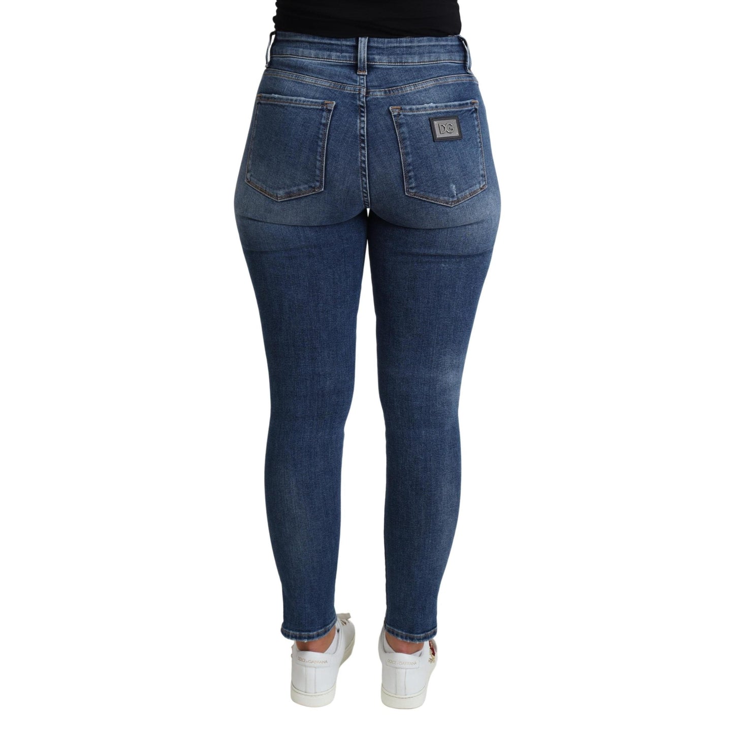 Blue High Waist Skinny Trouser Jeans