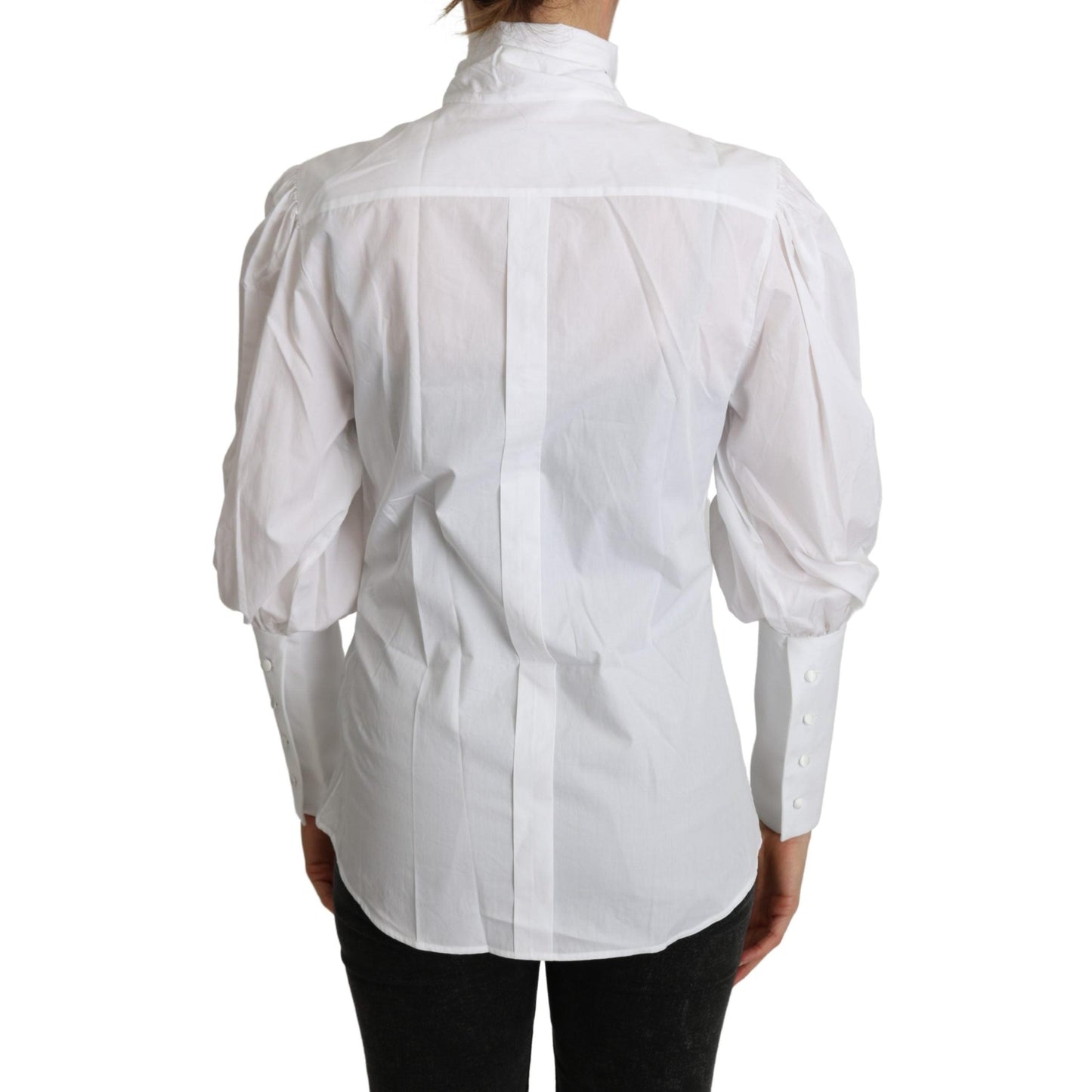 White Turtle Neck Ruffle Long Sleeves Top