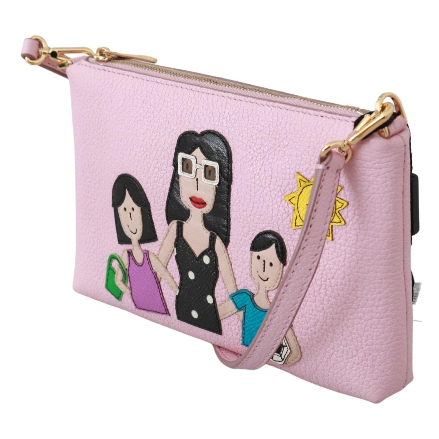 Pink Leather #dgfamily Clutch Shoulder Borse Purse - coffeewithmee2