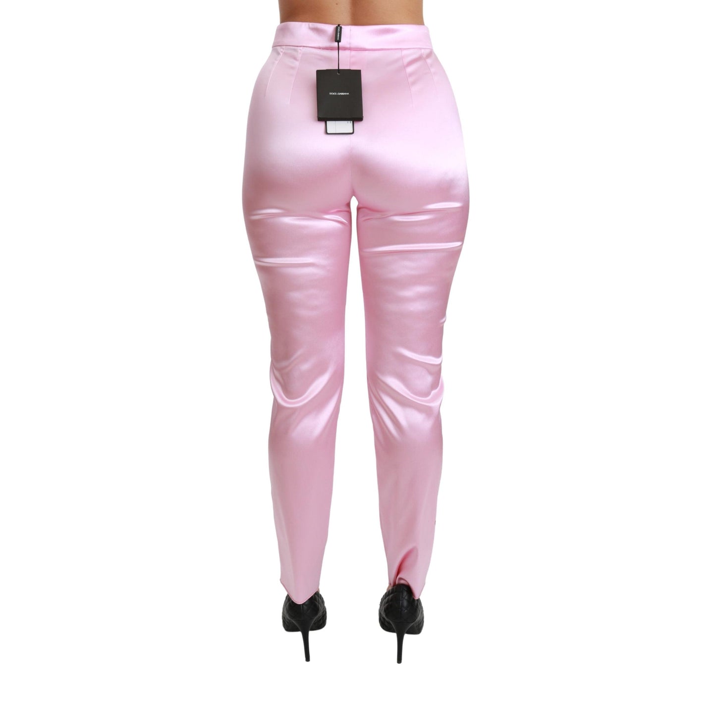 Pink Metallic High Waist Skinny Pants