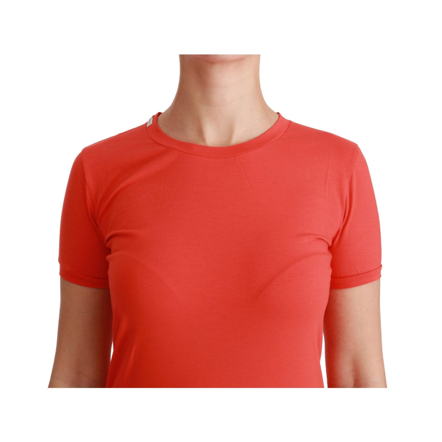 Red Crewneck Short Sleeve T-shirt Cotton Top