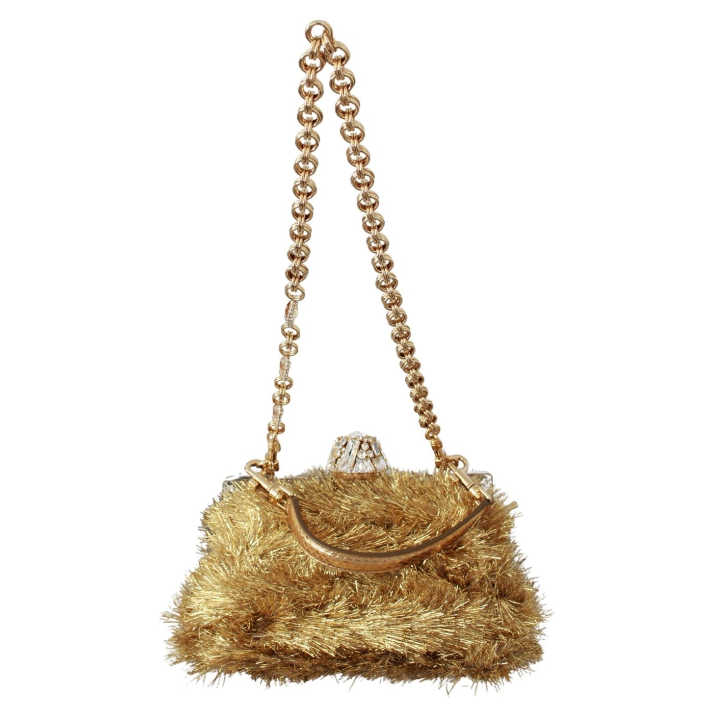 Gold White Crystals Clutch Shoulder Purse VANDA Bag - coffeewithmee2