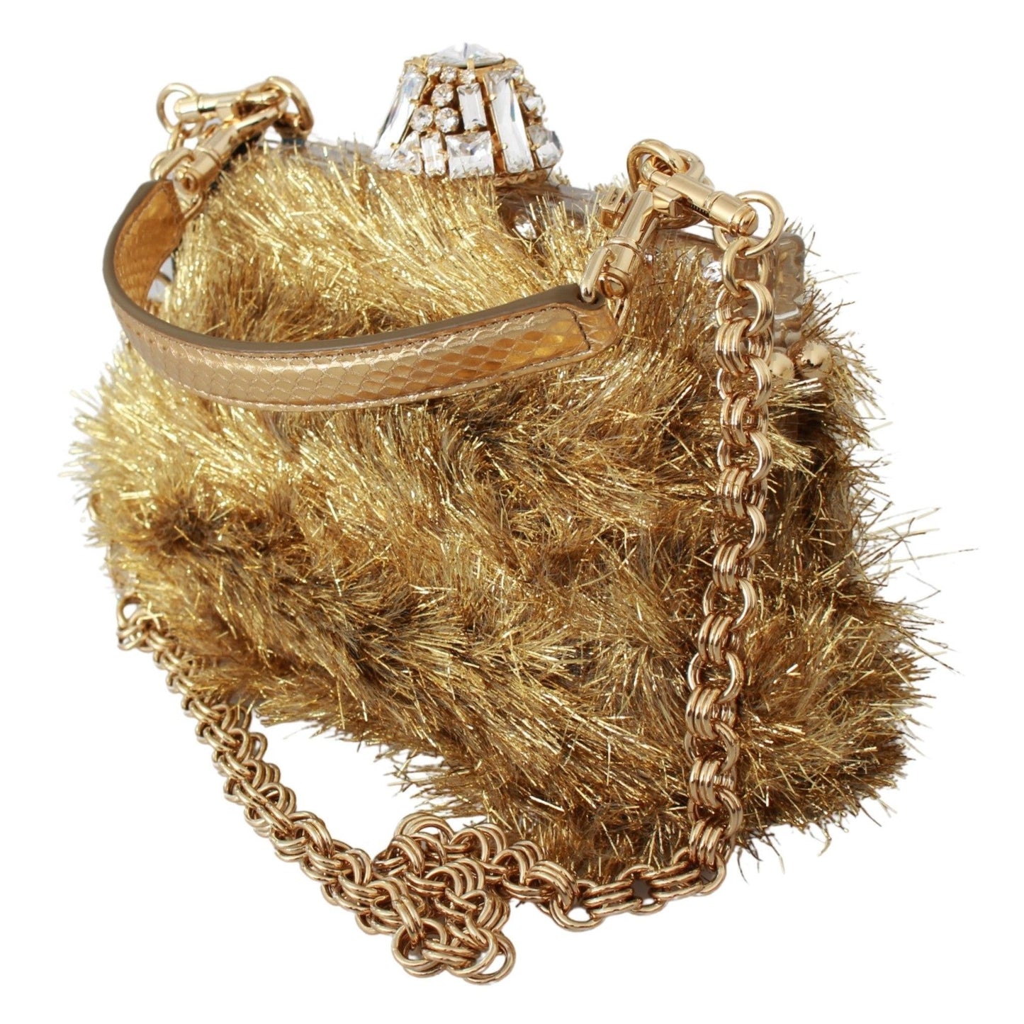 Gold White Crystals Clutch Shoulder Purse VANDA Bag - coffeewithmee2
