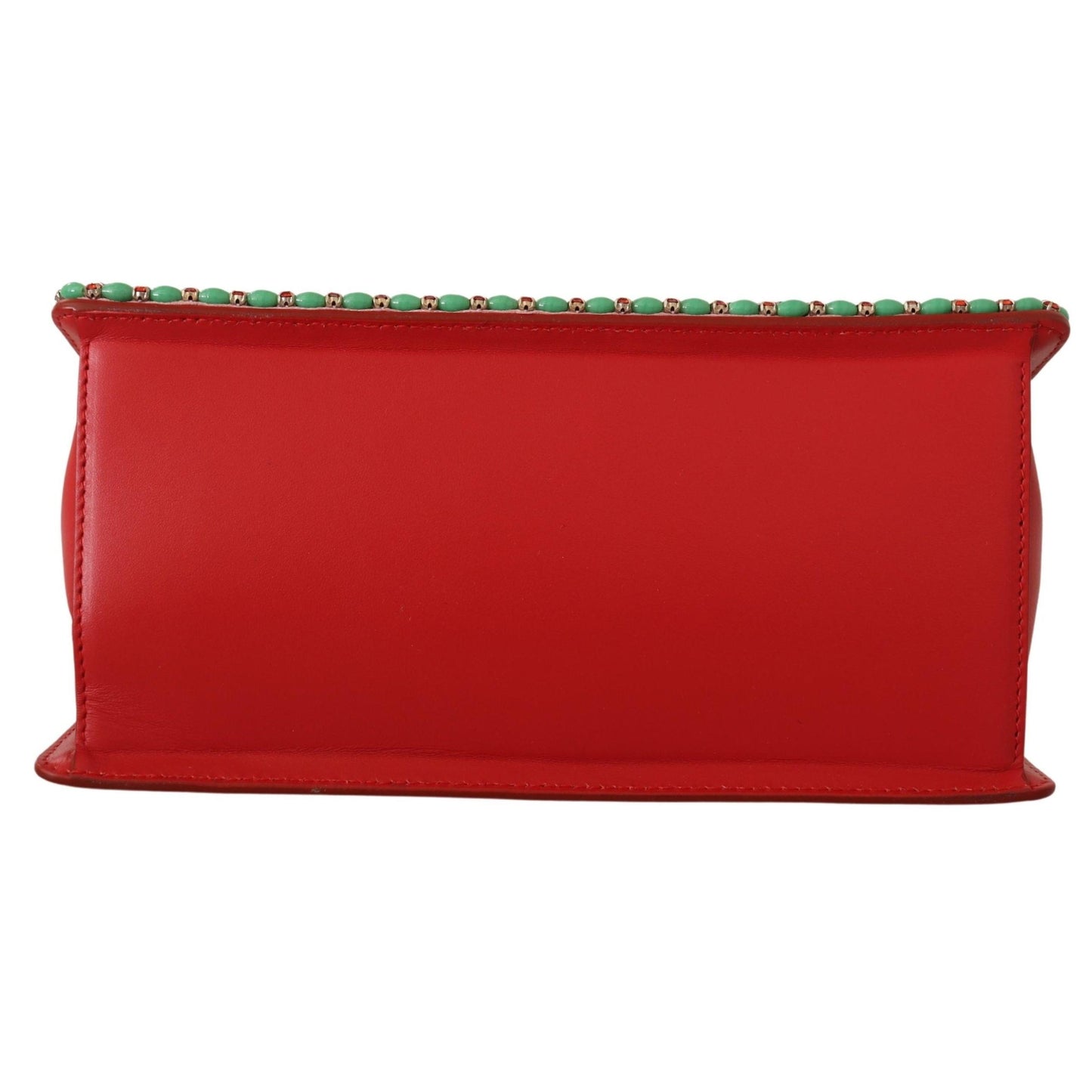 Red Floral Crystals Shoulder Borse WELCOME Leather Bag - coffeewithmee2