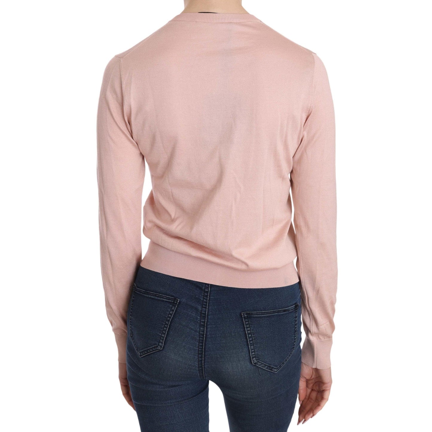 Pink Cardigan Roses Silk Cardigan Sweater