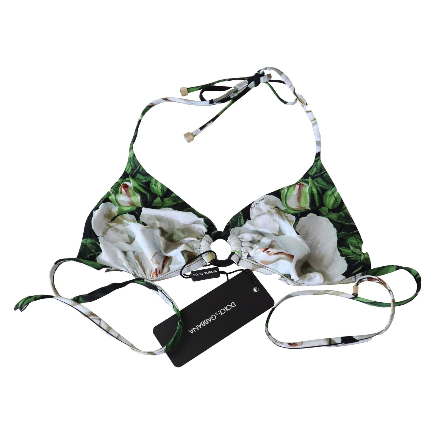 Multicolor Floral Print Halter Swimwear Bikini Top