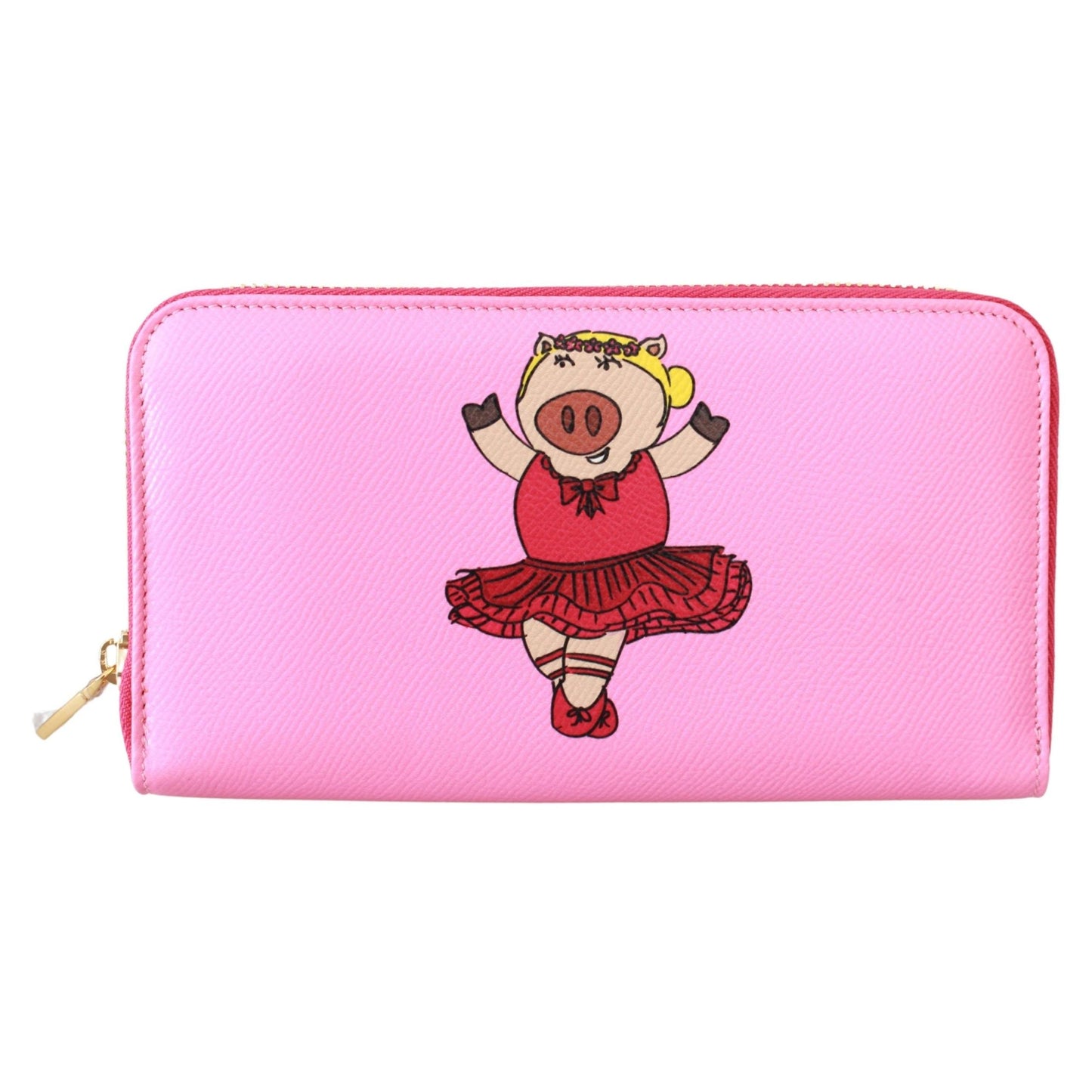 Pink Year Of The Pig Continental Clutch Leather Wallet - coffeewithmee2