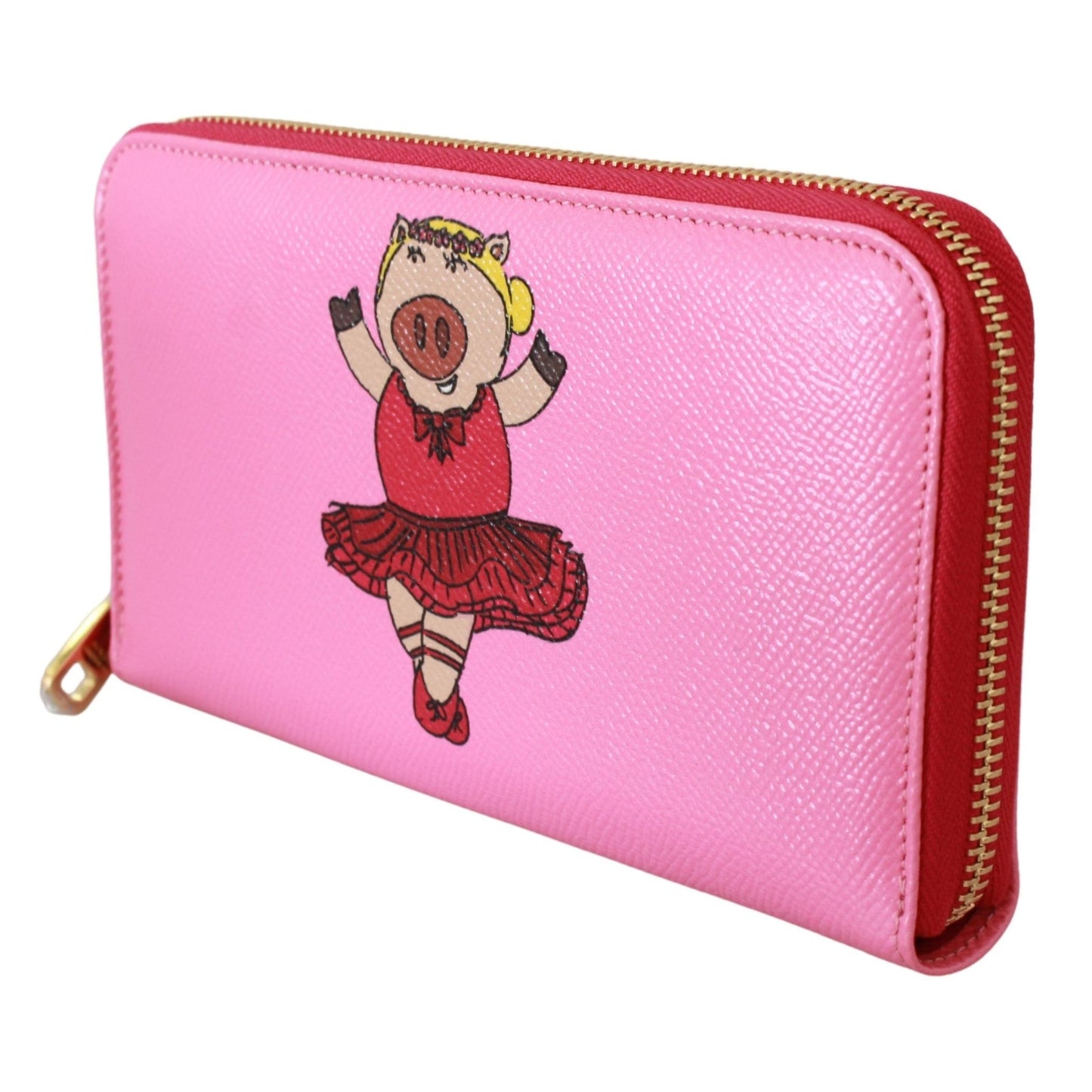 Pink Year Of The Pig Continental Clutch Leather Wallet - coffeewithmee2