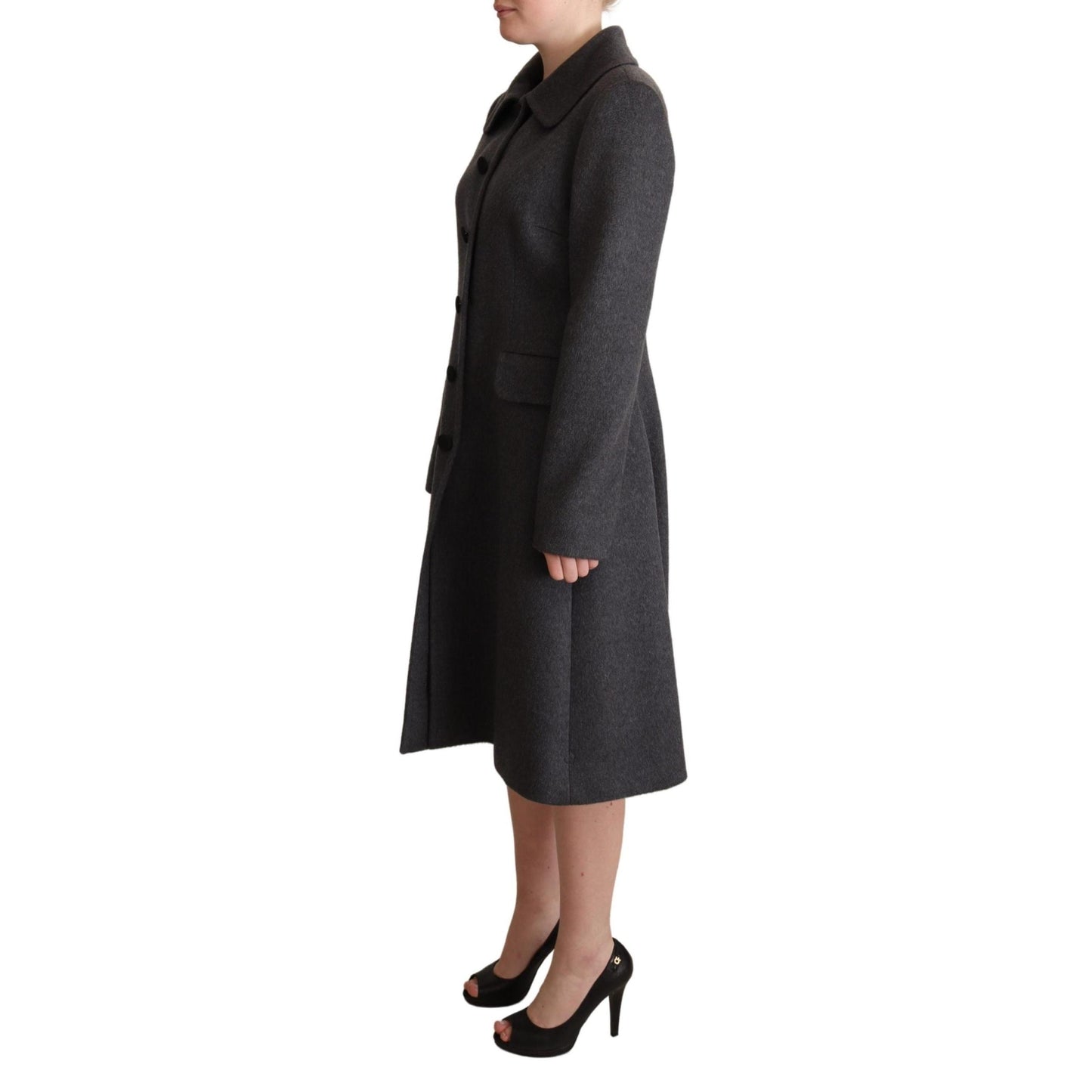 Gray Cashmere Trench Coat Jacket