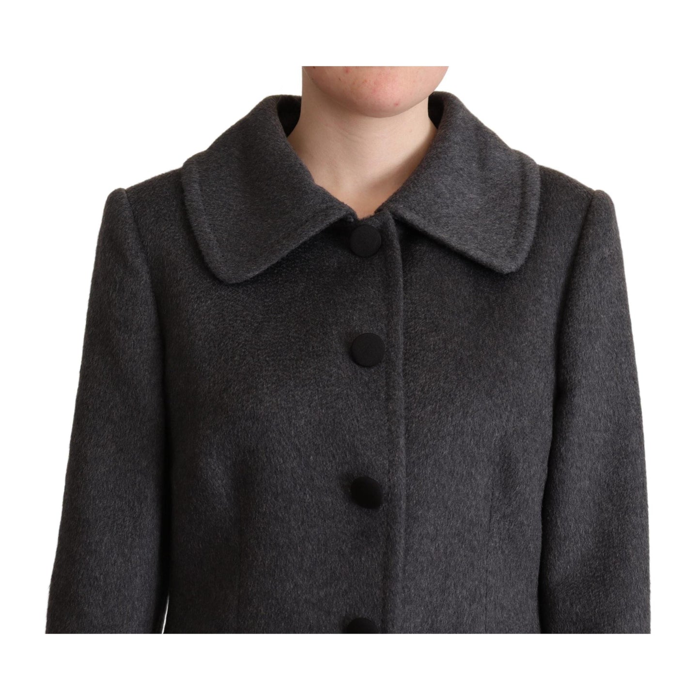 Gray Cashmere Trench Coat Jacket
