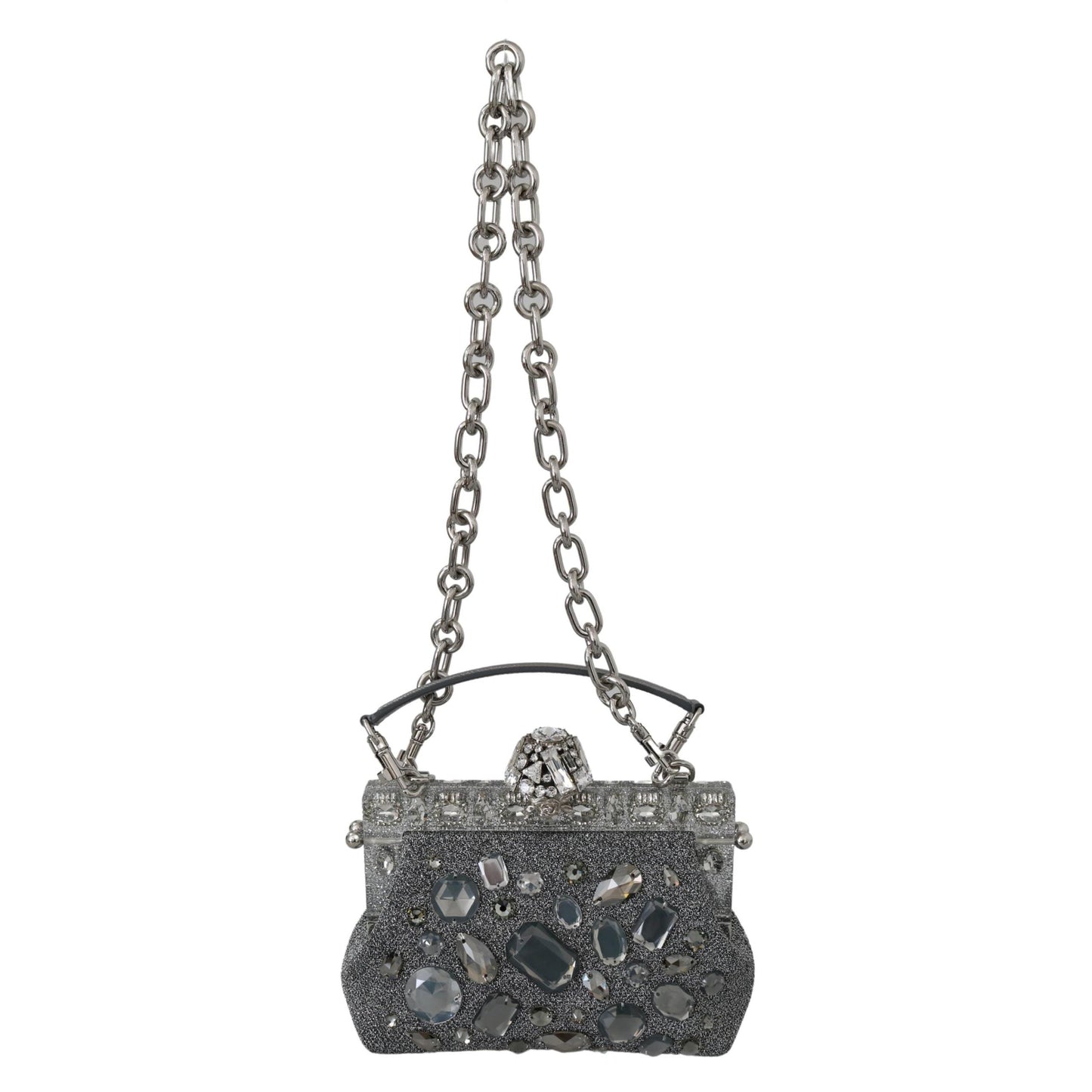 Silver VANDA Crystal Clutch Handbag Shoulder Purse - coffeewithmee2