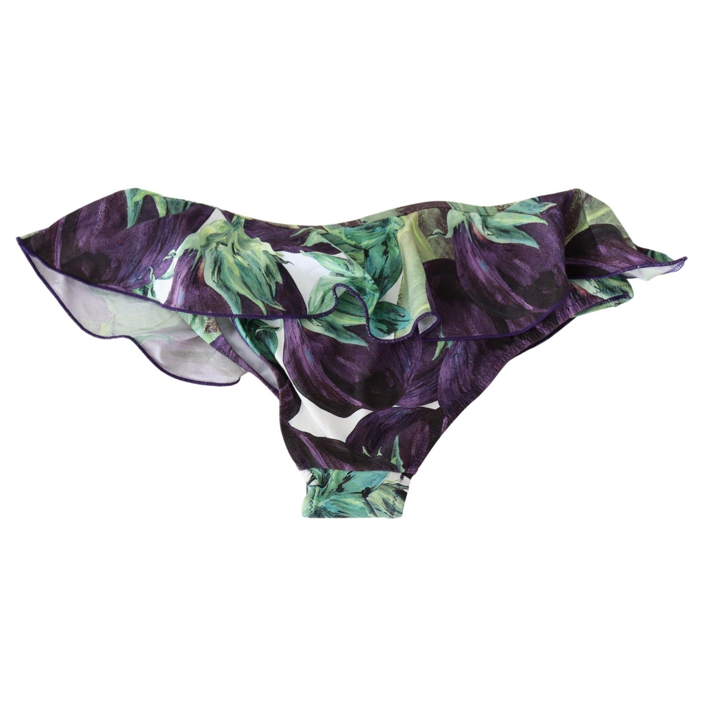 Green Eggplant Print Swimwear Beachwear Bikini Bottom
