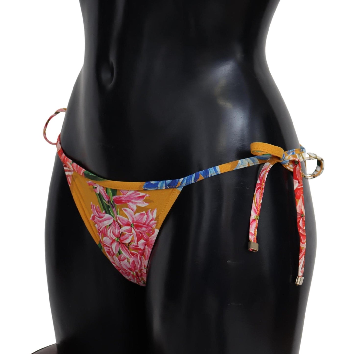 Orange Floral Print Swimwear Beachwear Bikini Bottom