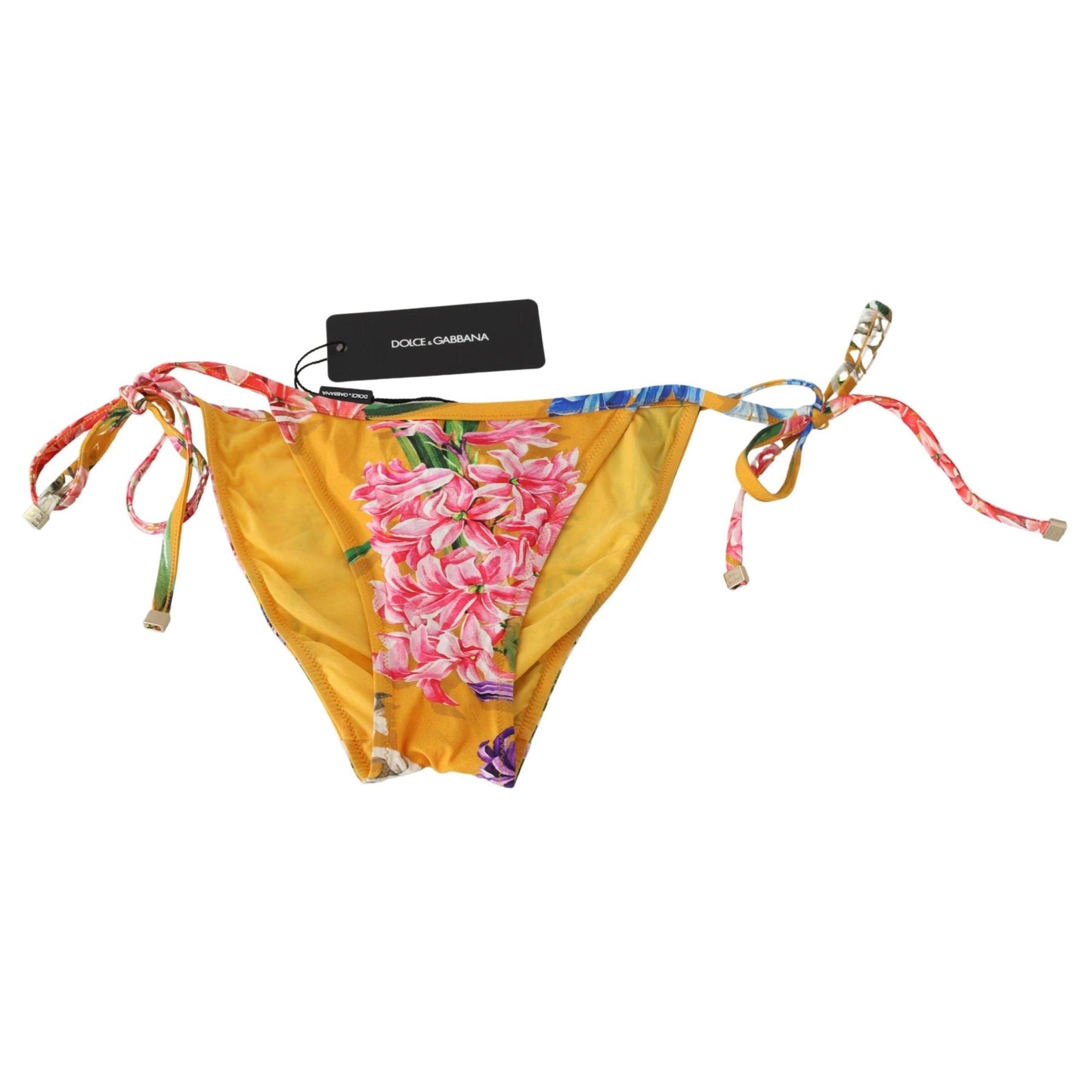 Orange Floral Print Swimwear Beachwear Bikini Bottom