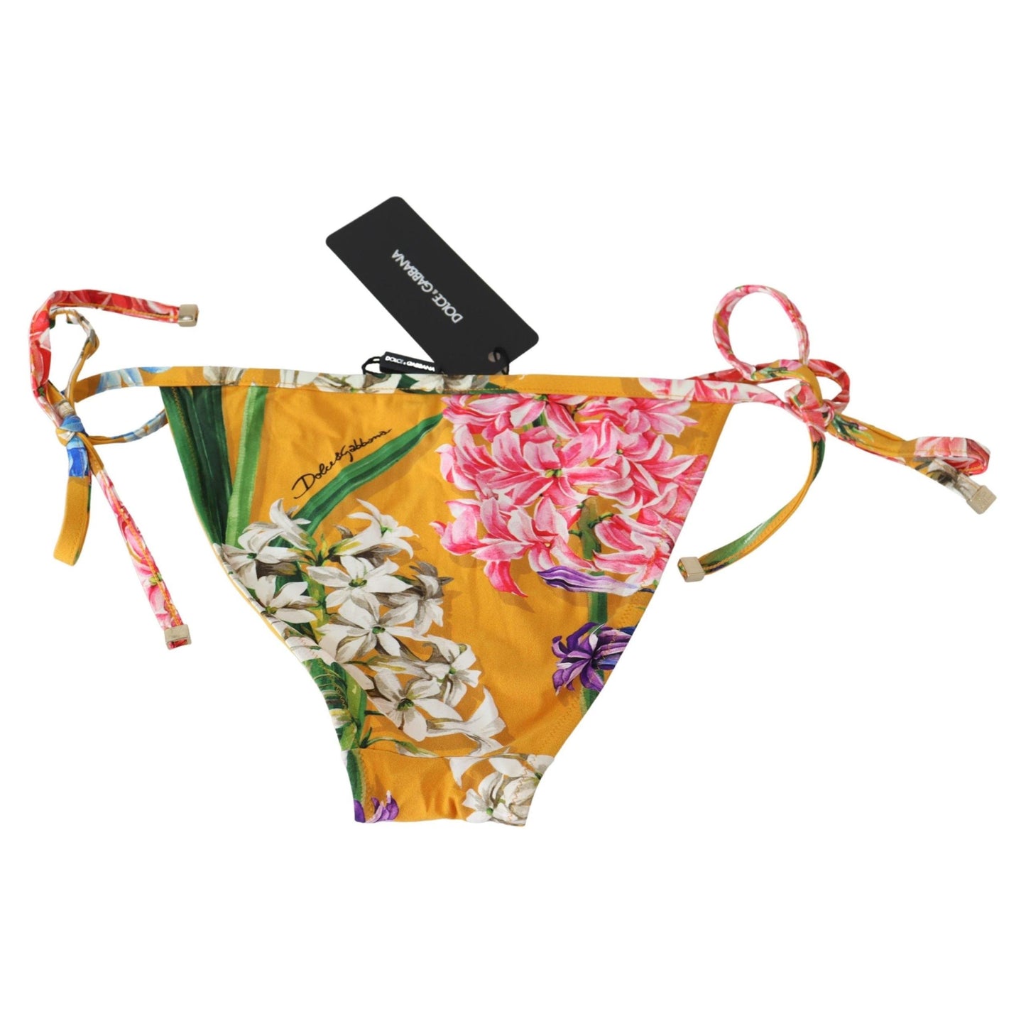 Orange Floral Print Swimwear Beachwear Bikini Bottom