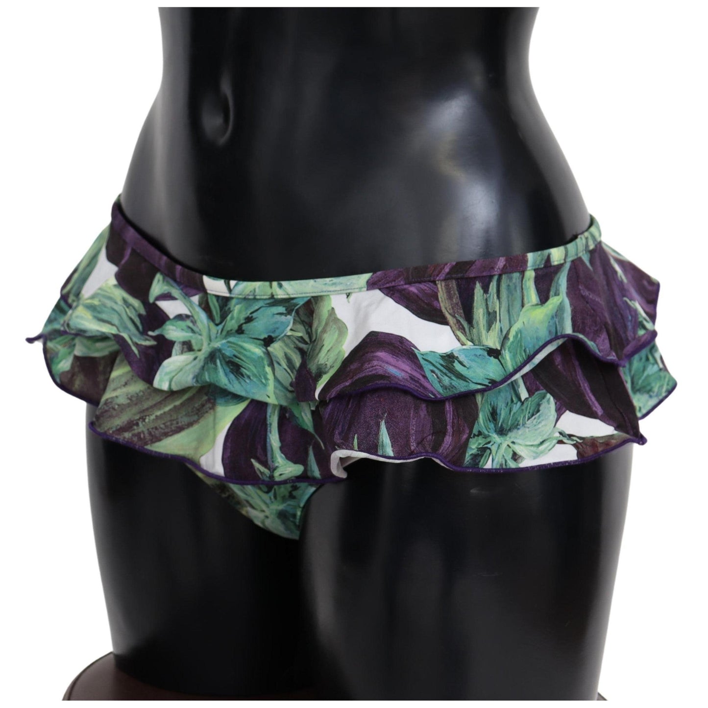 Green Eggplant Print Swimwear Beachwear Bikini Bottom