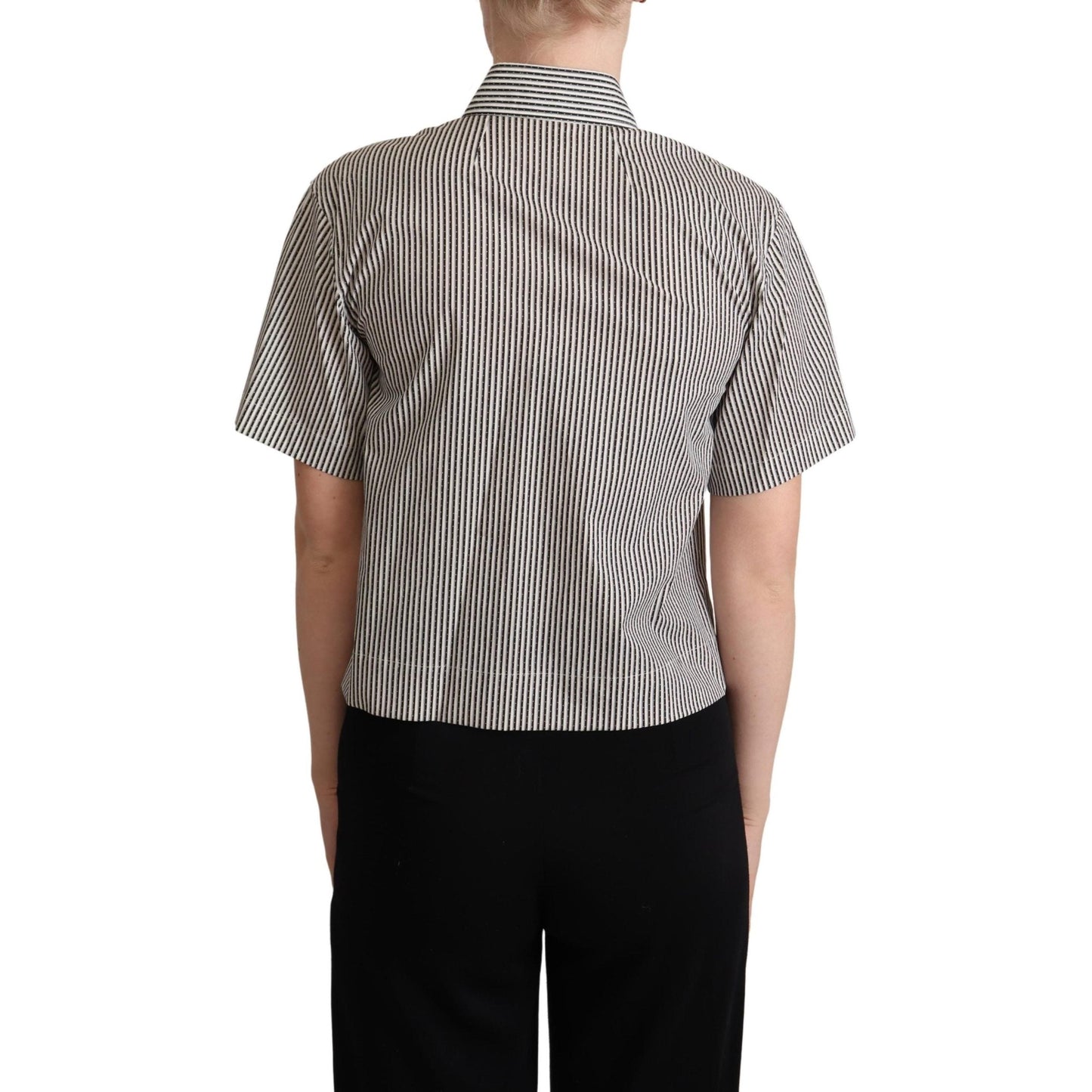 White Black Striped Cotton Shirt