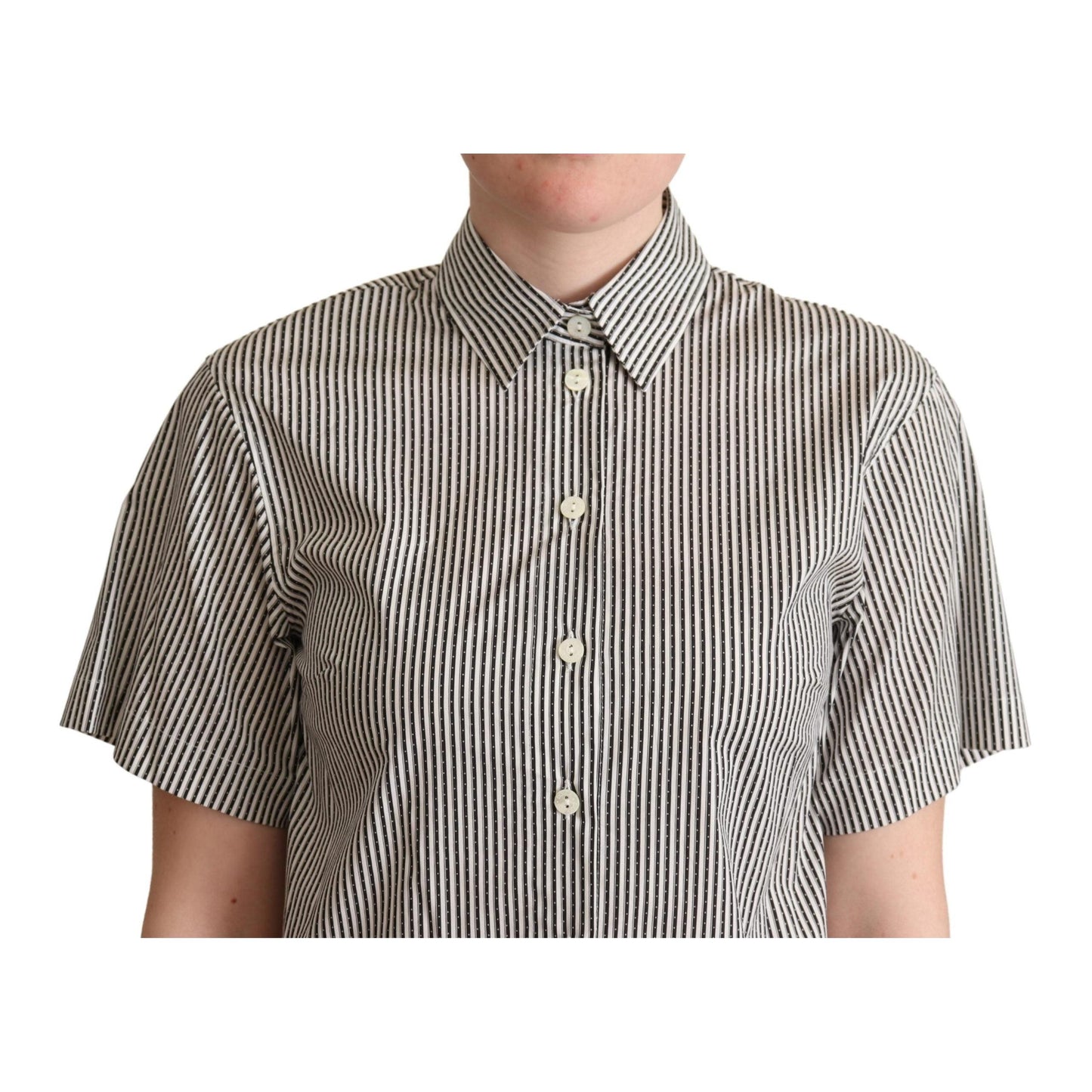 White Black Striped Cotton Shirt