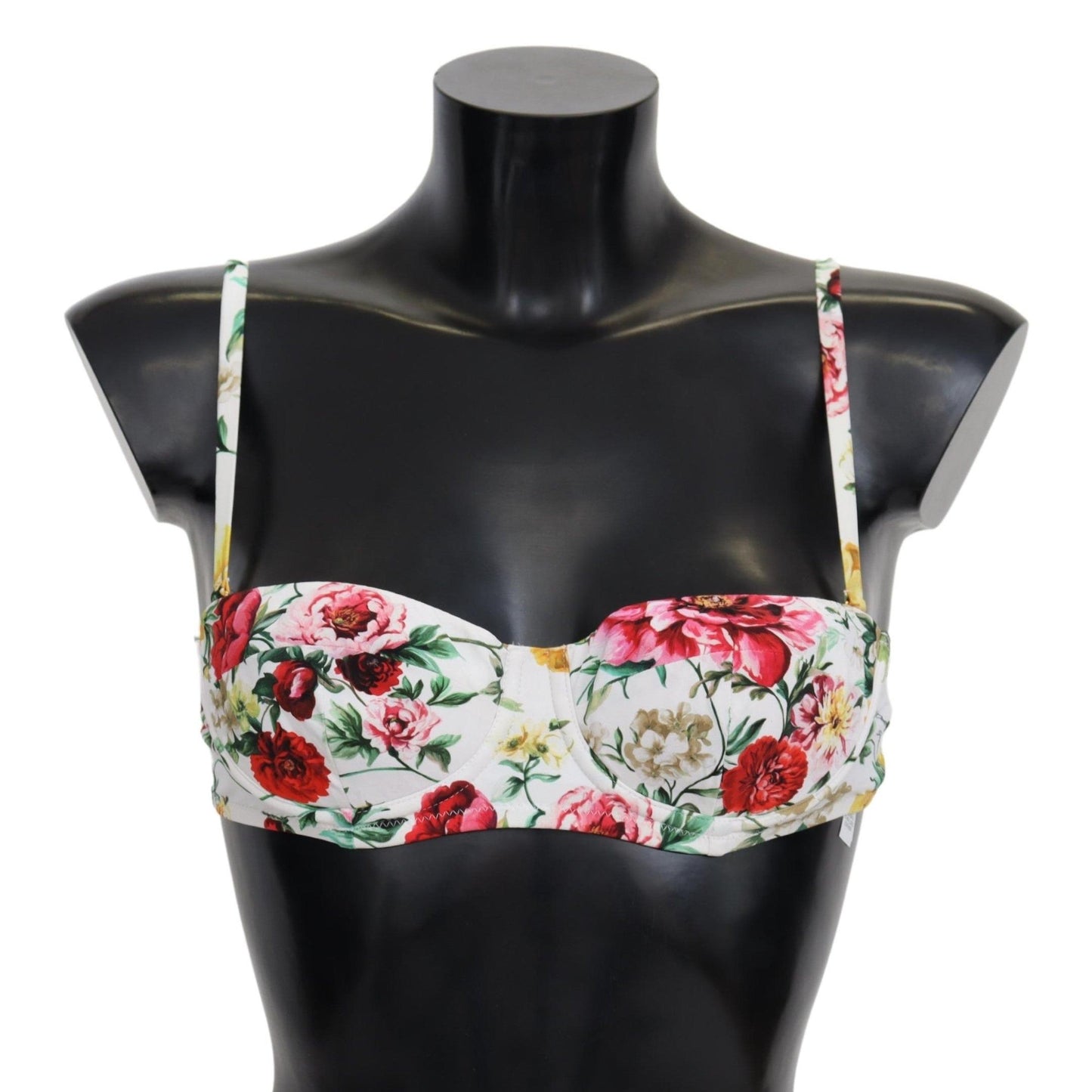 White Floral Print Swimsuit Beachwear Bikini Tops