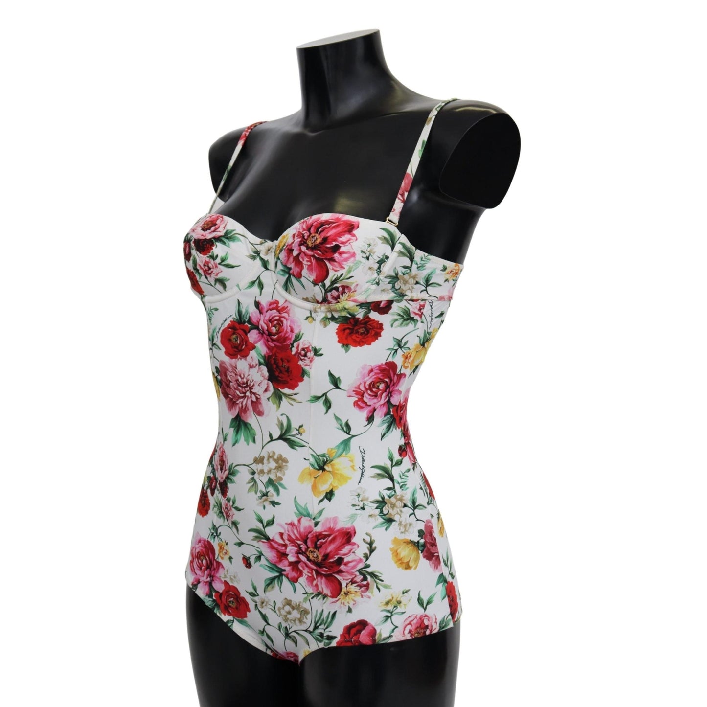 White Floral One Piece Swimwear Swimsuit Bikini