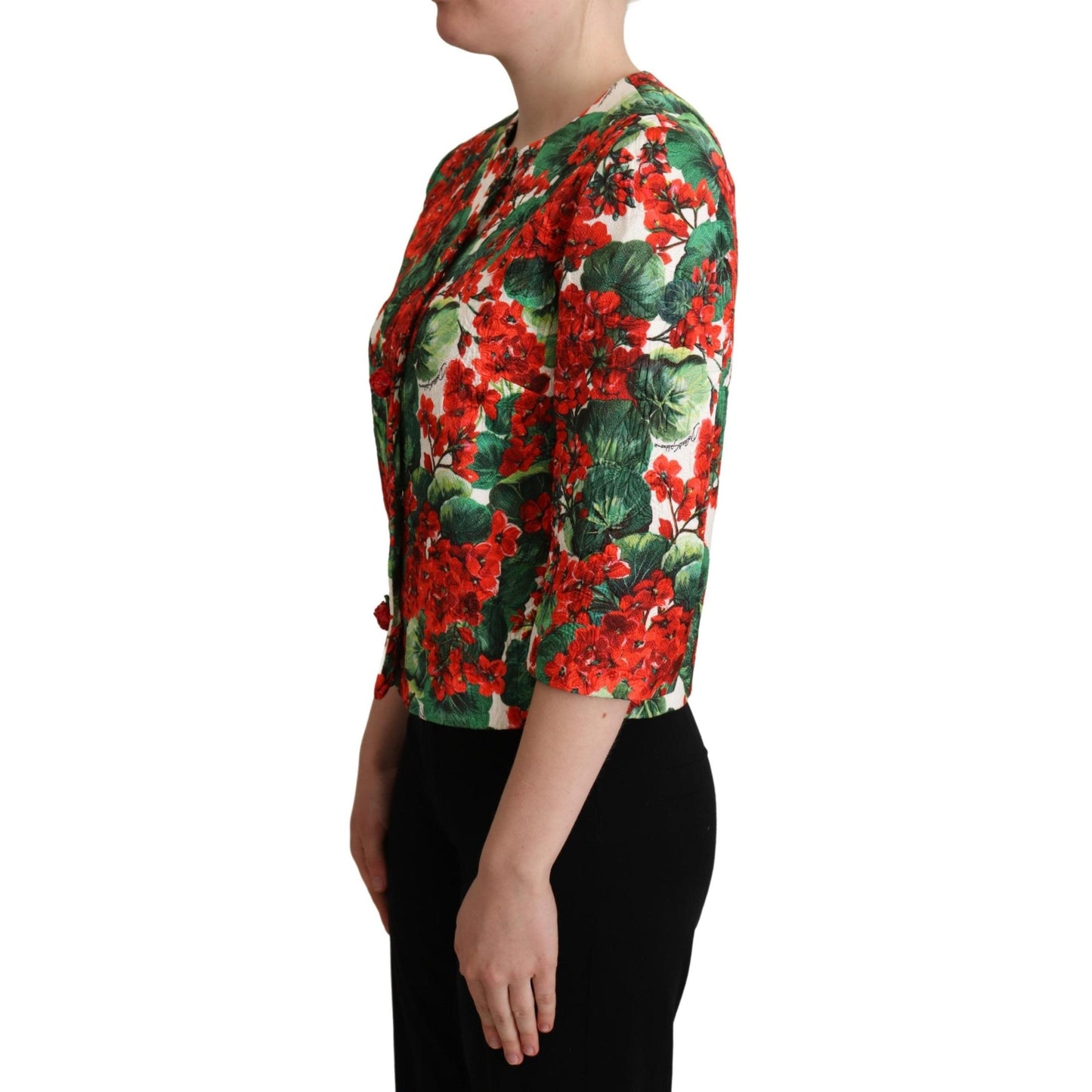 Multicolor Floral Brocade Blazer Jacket